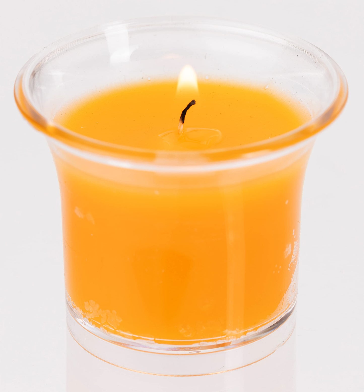 Hyoola Clear Cup Scented Votive Candles - Tropical Mango - 12 Hour Burn Time - 4 Pack - European Made
