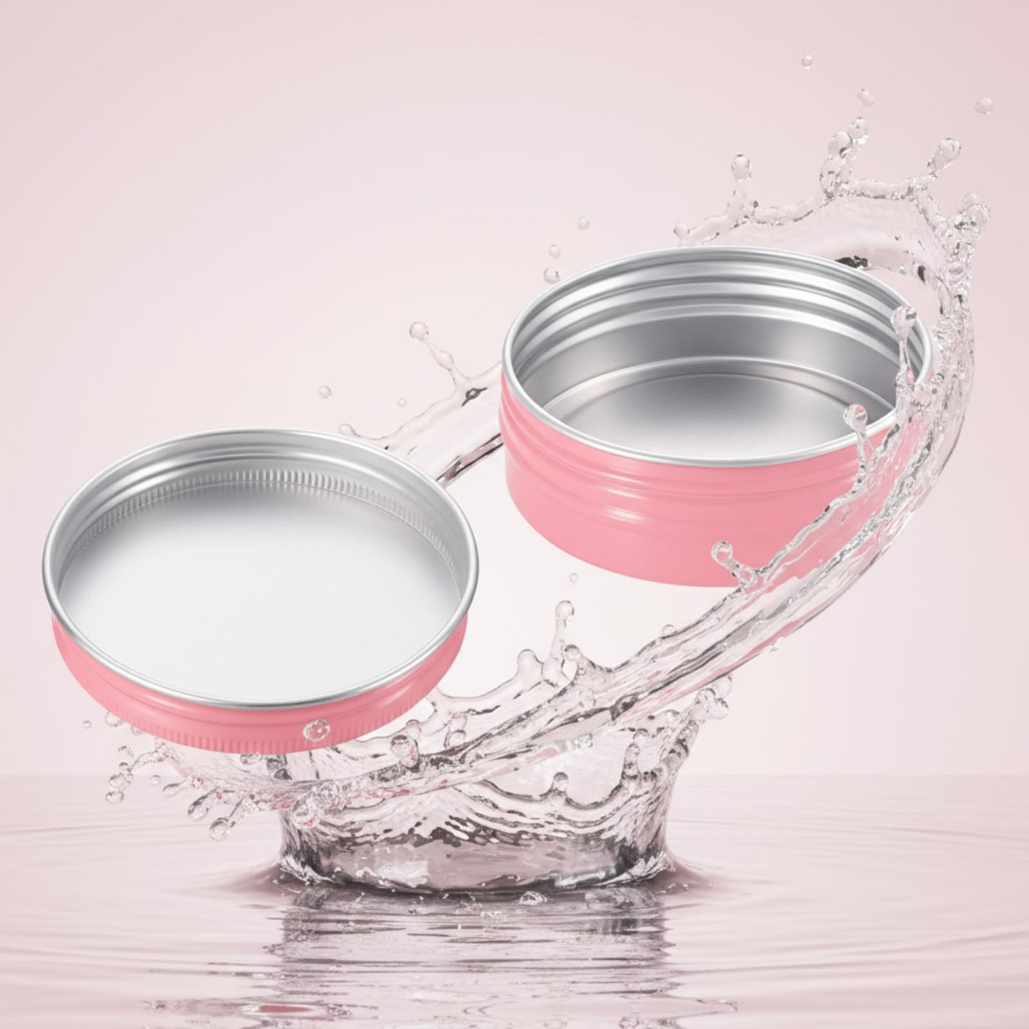 Patelai 2 oz Pink Metal Round Tins Aluminum Tin Cans Salve Tins Containers with Screw Lid 10 Sheets Stickers for Salve Spice Candies Balms Candles, 36 Pack (Classic Style)