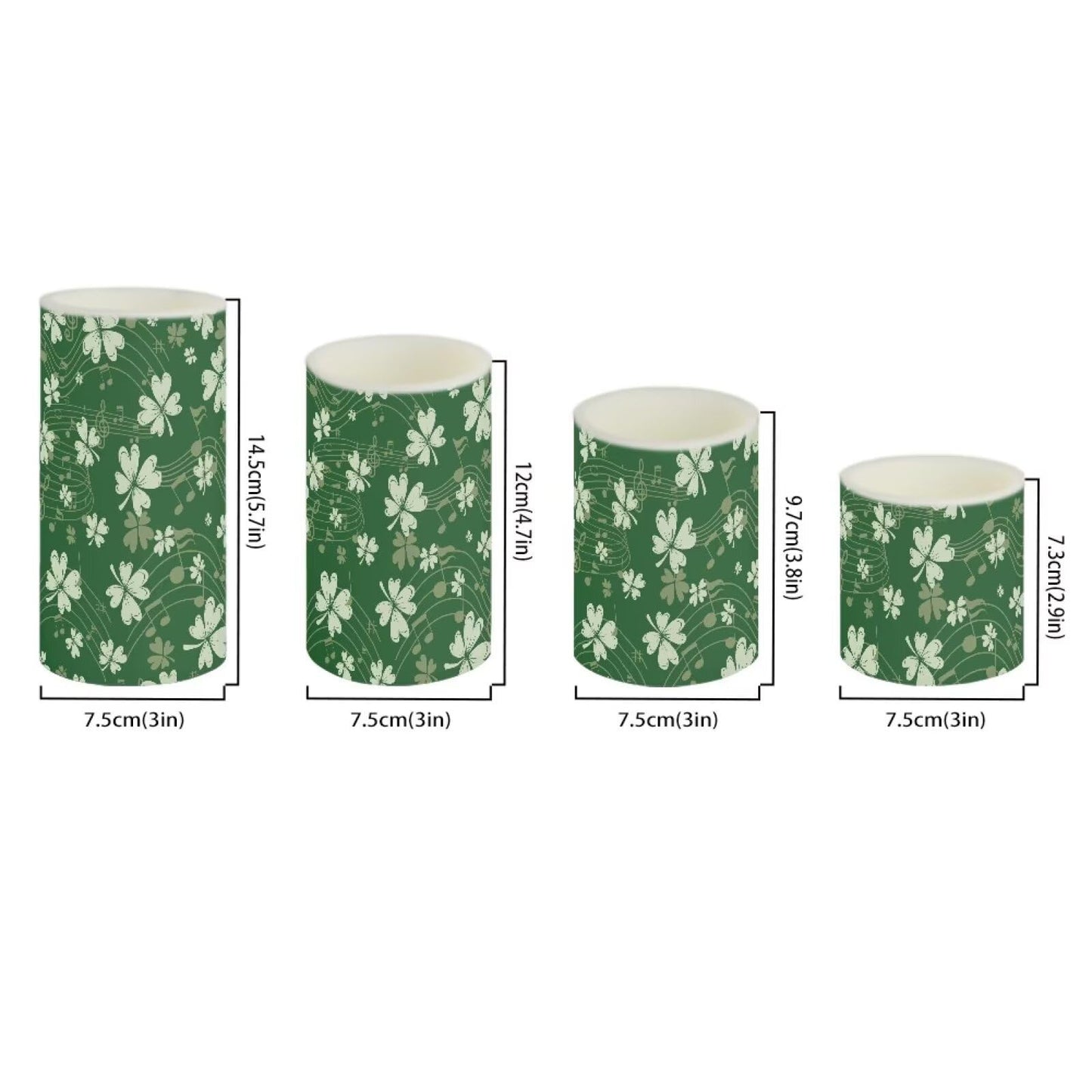 NETILGEN Flameless Electric LED Candles Decorative Lamp with Remote Timer Control Long Lasting for Home Indoor Outdoor Party St.Patrick Day Decoration Set of 4, Green Grass Music