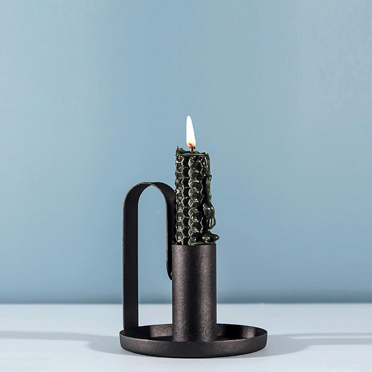 XILIN-1987 Candle Holderss 2 Pcs Iron Make Candle Holder, Decorative Cone Candle Candlestick, Pedestal Candle Stand, Incense Cones, Spa, Party,Weddings (Black) Decorative Candlestick