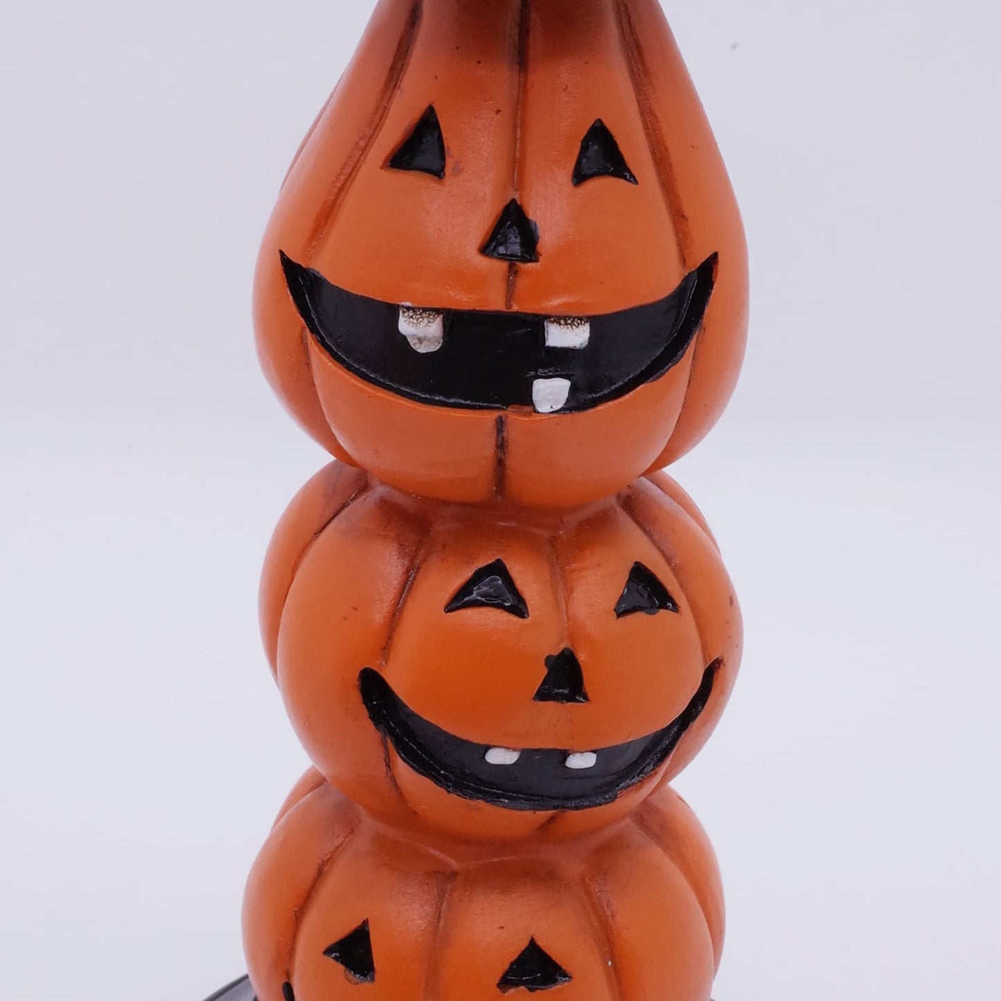 Etistta Halloween Pumpkin Candle Holder for Fireplace Decor, 9.5 Inch Tall Polyresin Candlesticks for Decorations, Set of 2