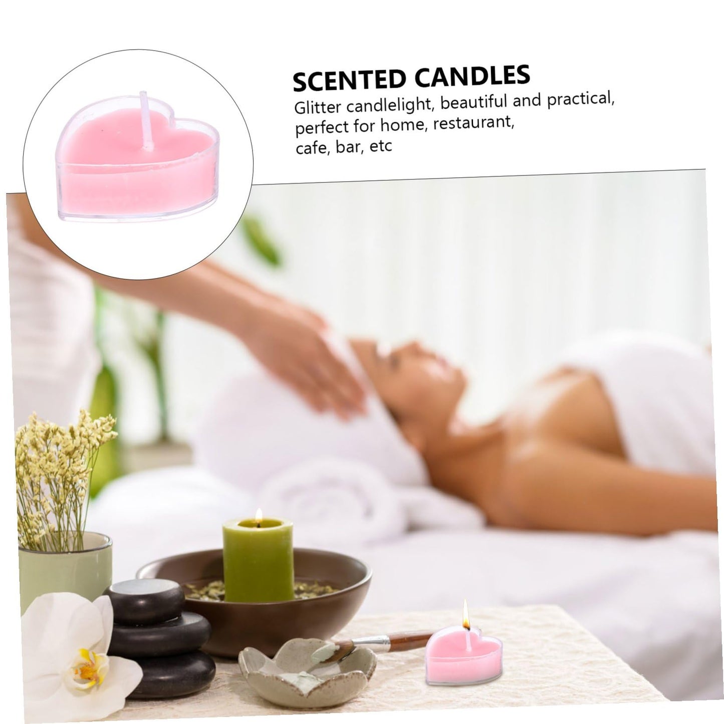 TOPPERFUN 9Pcs Heart Shaped Scented Tea Candles Smokeless Aromatherapy Wax for Home Wedding Decor Romantic Atmosphere Pink Rose Fragrance Eco Friendly Multi Use