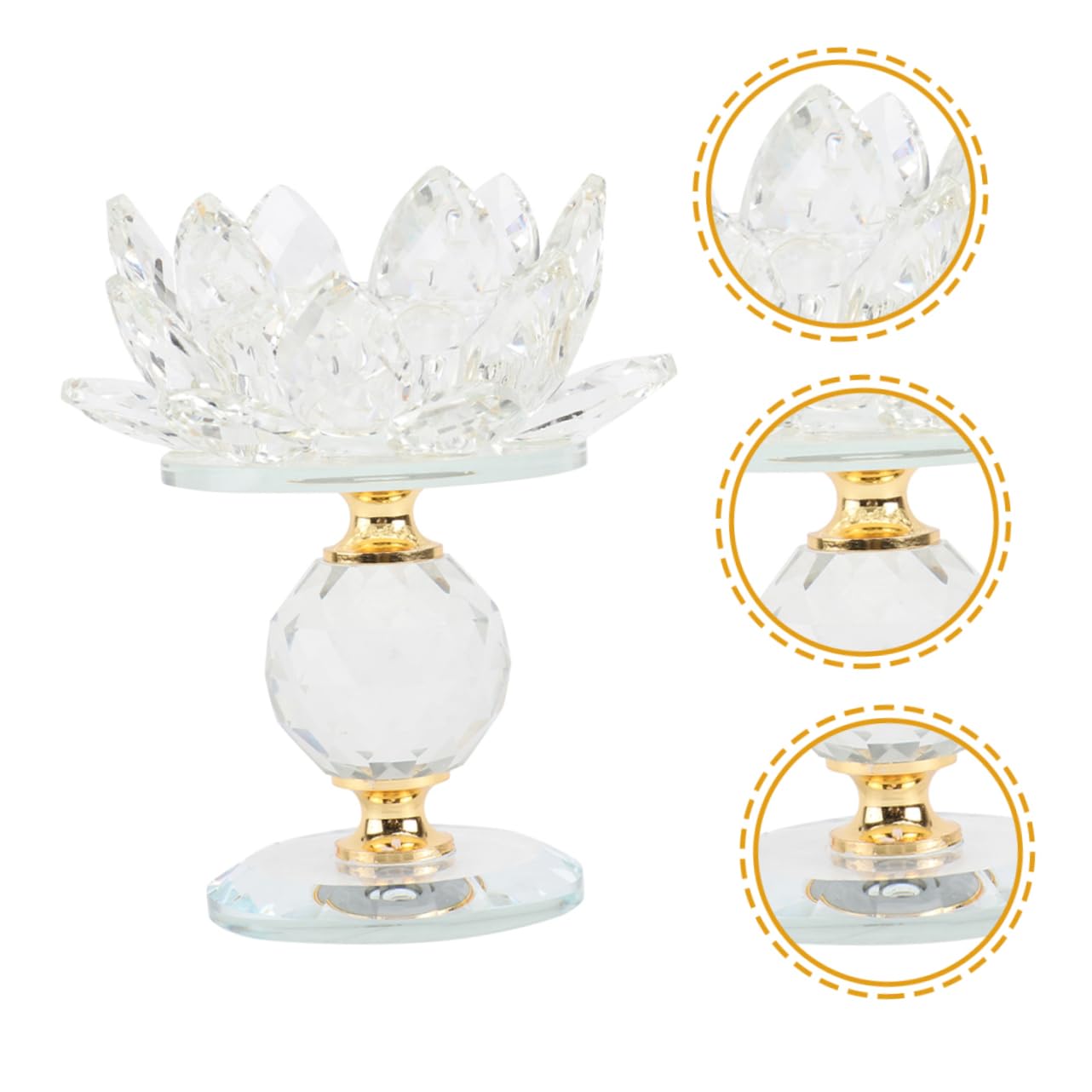 ZUNOXAZ Elegant Crystal Lotus Candle Holder for Wedding Dinner Table Home Office Festival Decor