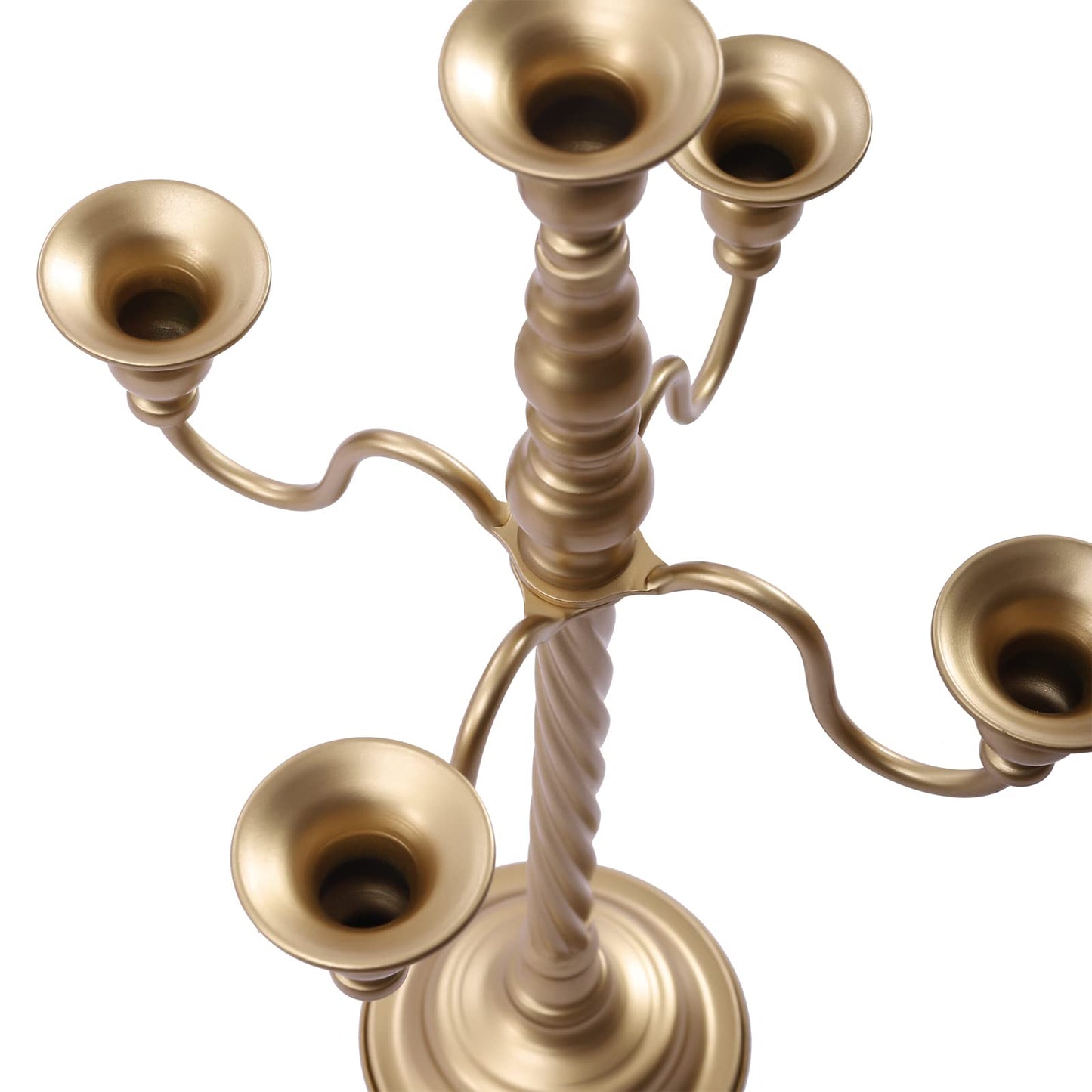 Gold Candelabra,Tall Metal Candle Holder Table Centerpieces 5-Arm Taper Candlestick Floral Flower Floor Candle Stand for Wedding Party Event Room