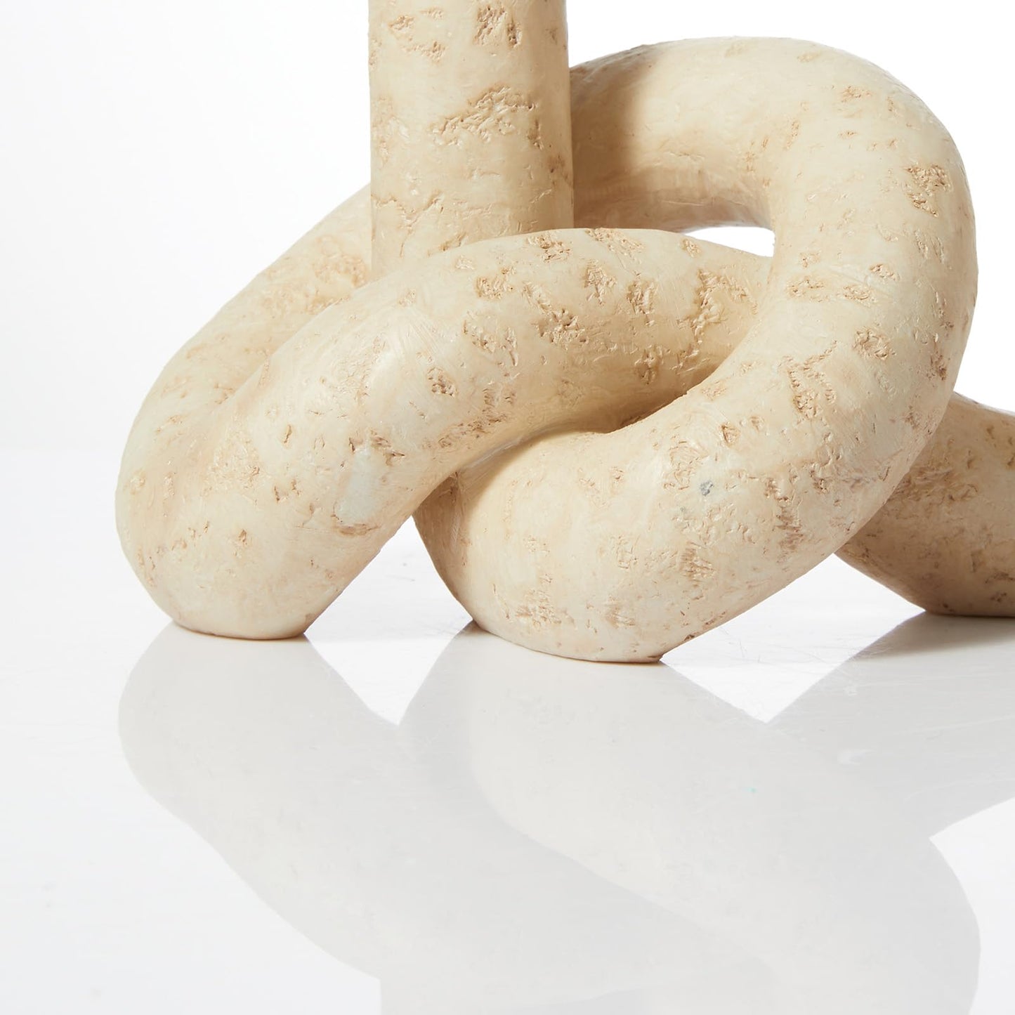 DN DECONATION Knot Shaped Taper Candle Holders - Travertine Resin Candlestick Holders, Candle Sticks Holder Boho Farmhouse Decor Coffee Table Centerpiece for Living Room Fireplace Wedding