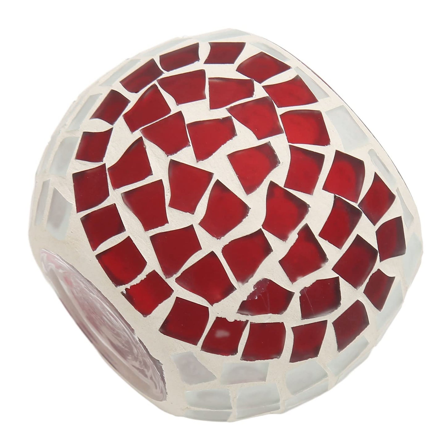 Haofy Mosaic Candle Holder Handcrafted Glass Heart Pattern 4x4 Inch for 3 Inch Pillar Candle, Stained Glass Holder with Sparkling Light Reflection for Living Room Wedding