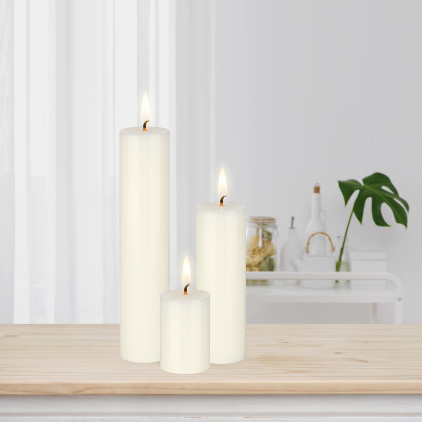 Mega Candles 1 pc Unscented Solid Off White Pillar Candles, Hand Poured Premium Wax Candle 2 Inch x 9 Inch, Home Décor, Spas, Weddings, Occasions, Party, Centerpieces, Holidays, Vigils, Prayers