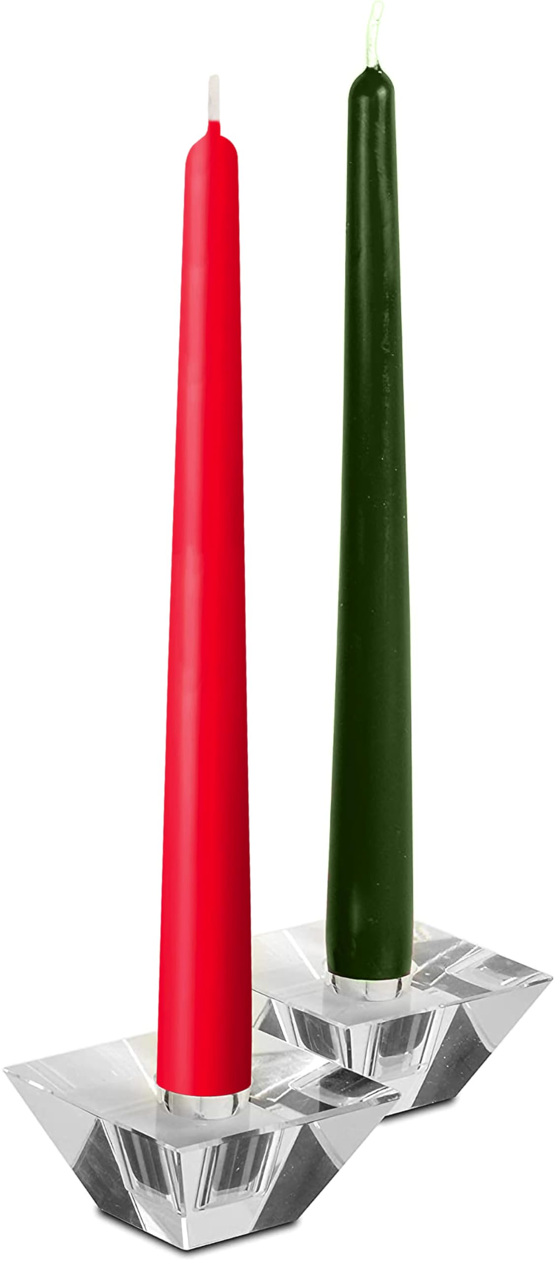 Hyoola Christmas Candles - Green and Red Taper Candles 12 Inch Dripless, 12 Pack Unscented Holiday Candles - European Made