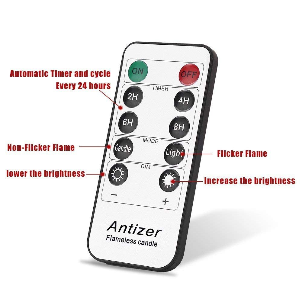 antizer Flameless Candles Led Candles Pack of 9 (H 4" 5" 6" 7" 8" 9" x D 2.2") Real Wax Battery Candles with Remote Timer for Home Fireplace Decor Wedding Festival Decor (Ivory 9 Pack)