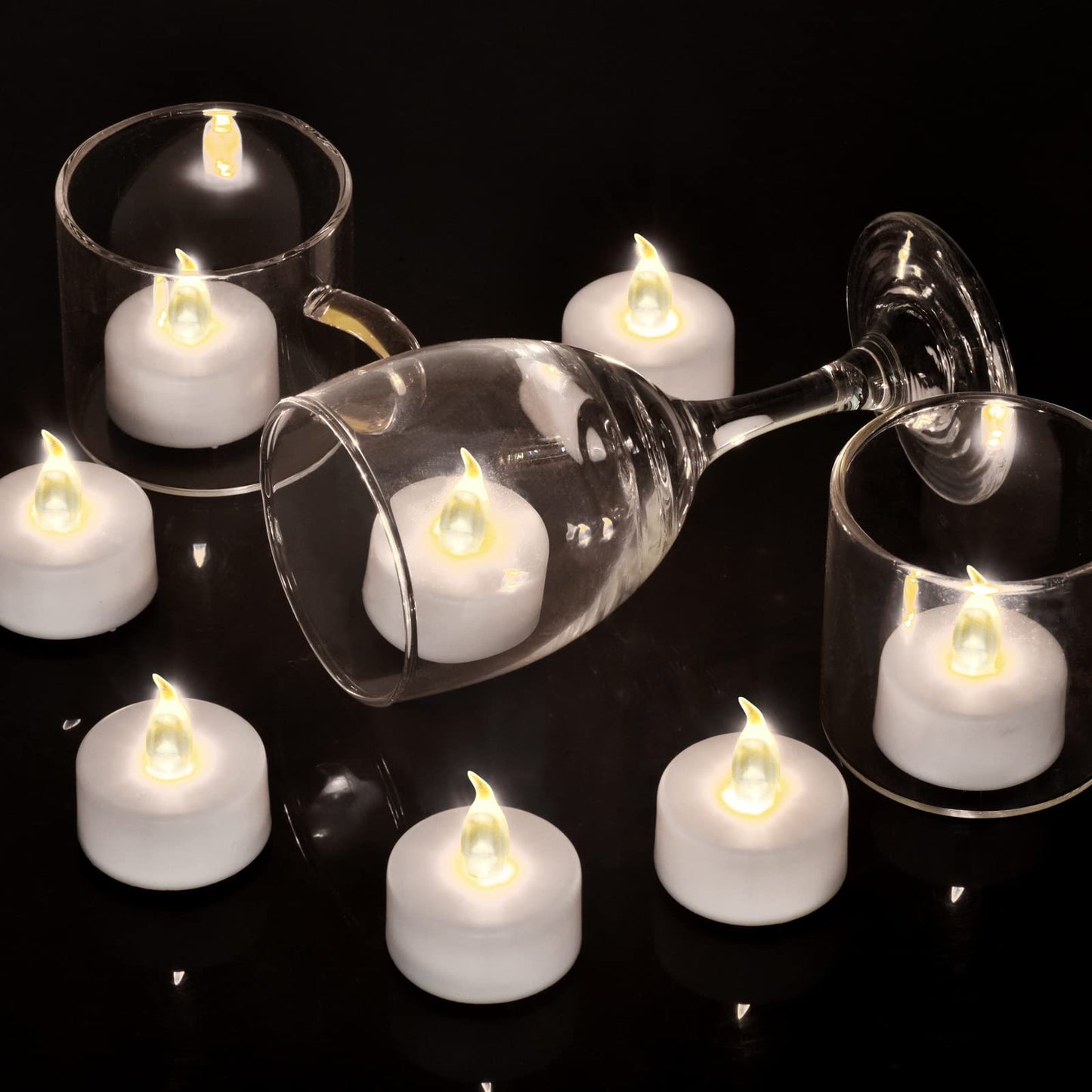 Hanzim Tea Light Candles with Remote Control,Flickering Flameless LED Candle,Long Lasting 400+Hours,Battery Operated with Timer for Home Decoration Seasonal &Festival Celebration WarmWhite (24pcs)