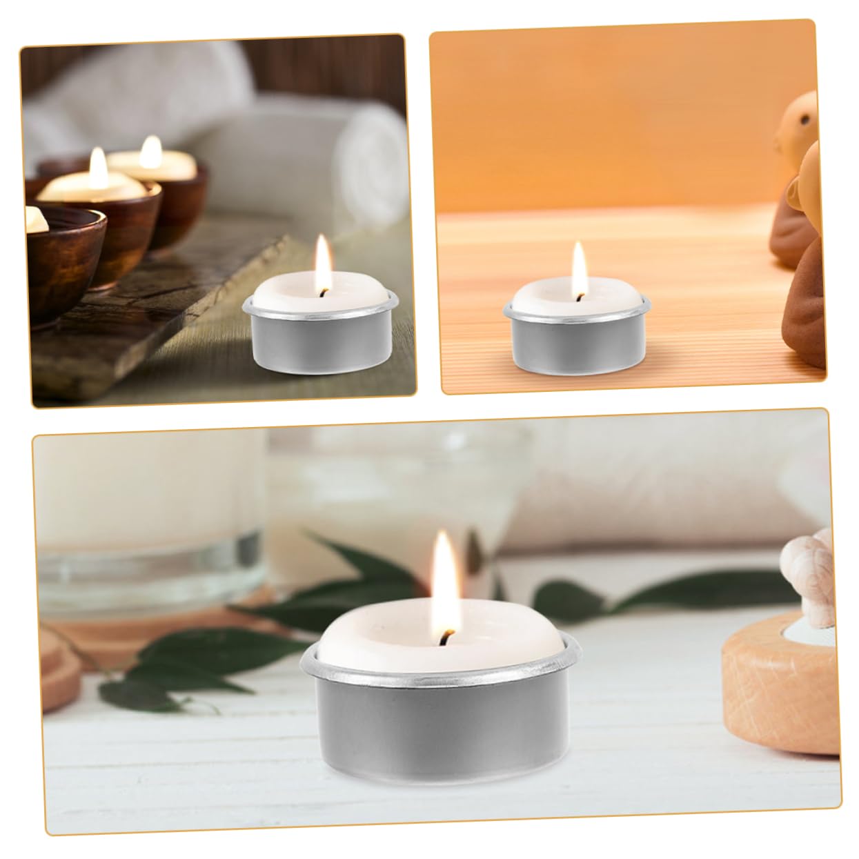 BATHVEVE 15pcs Metal Tealight Candle Holders for Home Decor DIY Aromatherapy and Fragrance Diffusion Modern Metal Candle Tins for Weddings and Parties