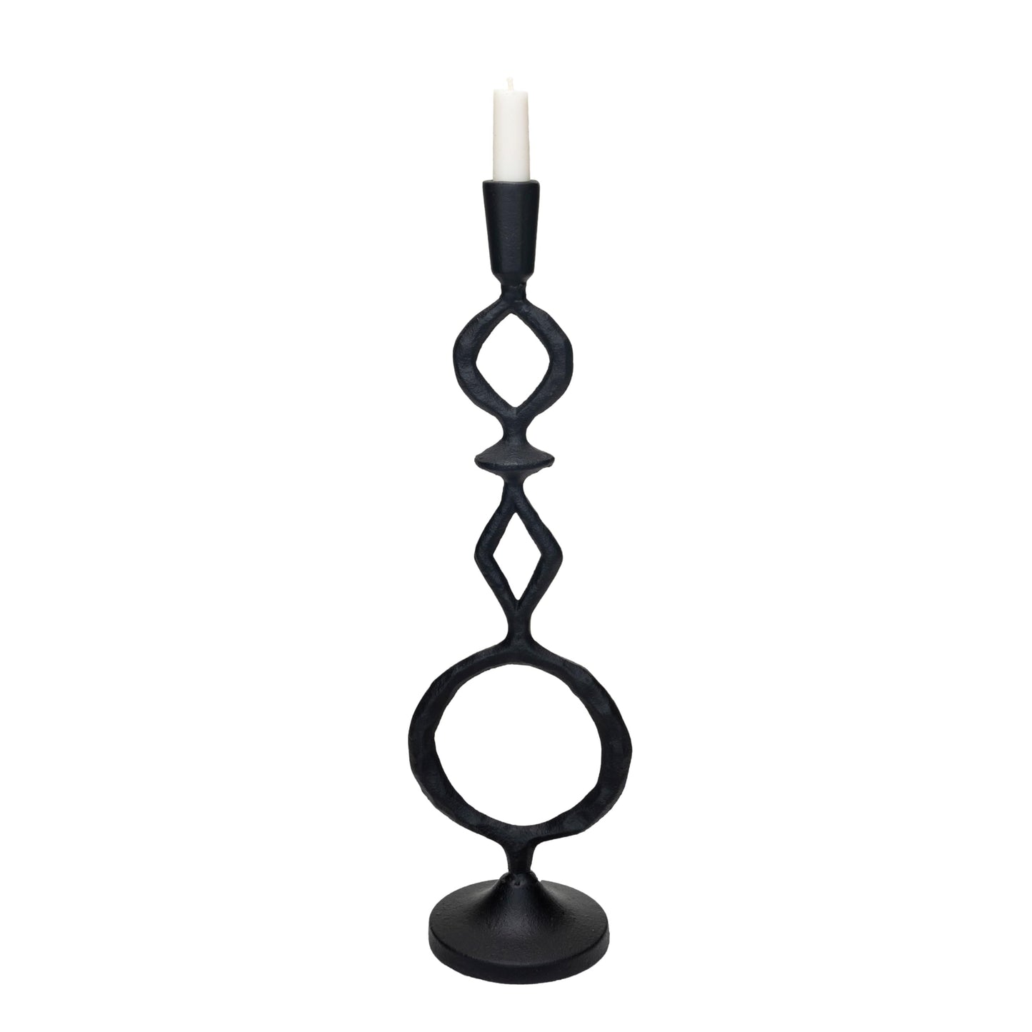 Bloomingville Decorative Cast Metal Taper Candle Holder, Black