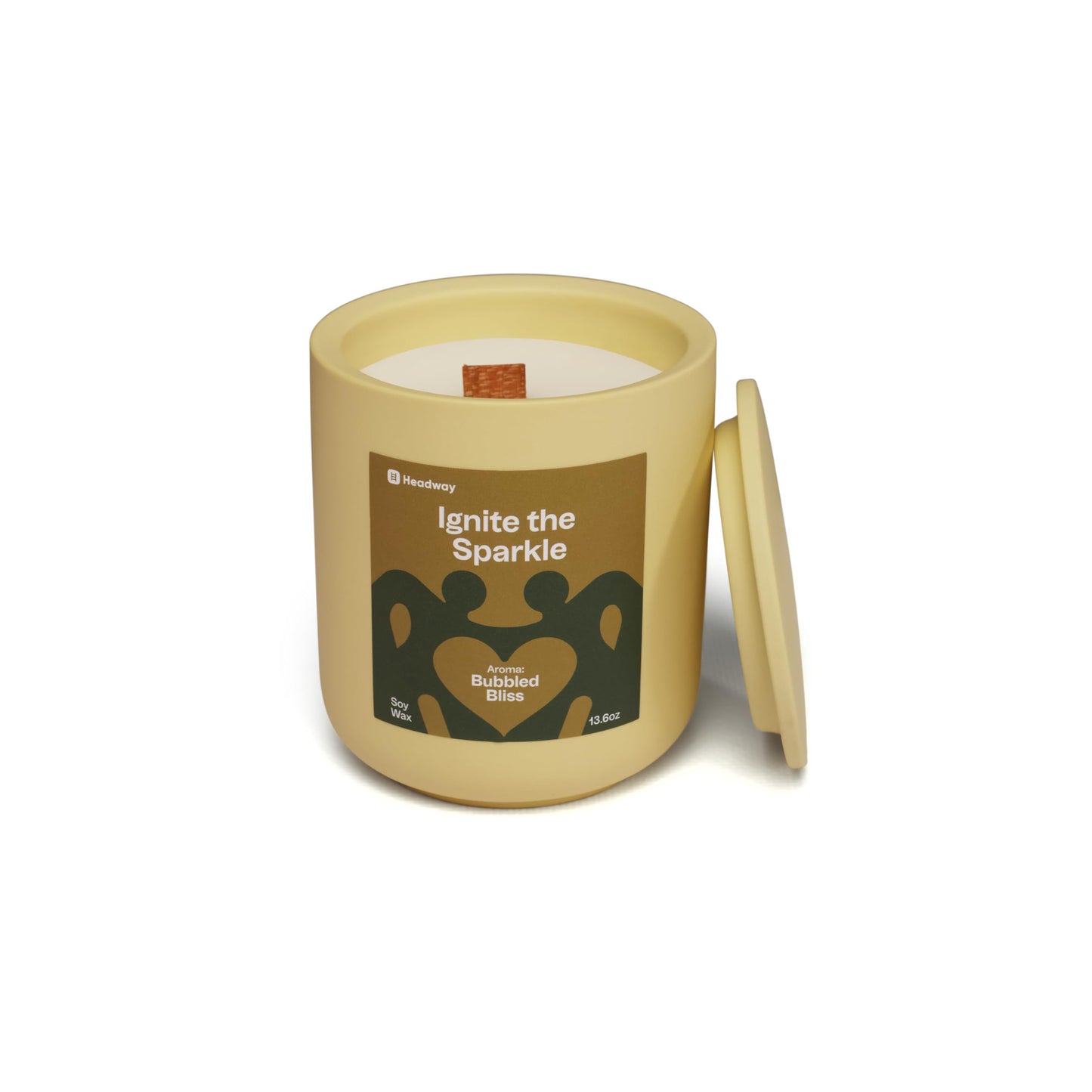 Headway Yellow Jar Scented Candle - Champagne Fragrance - 100% Soy Wax Scented Candles for Home, Valentines Day - Couples Gifts - Long-Burning Aromatherapy