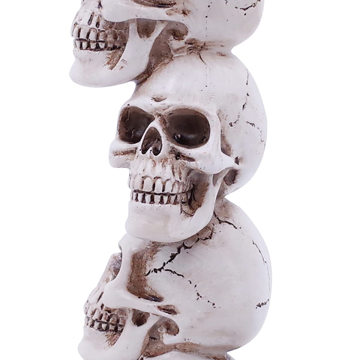 Etistta Halloween Skull Candle Holder for Fireplace Decorations, 9.5 Inch Tall Polyresin Candlestick Holders, White Bones Black Candlesticks for Decor, Set of 2