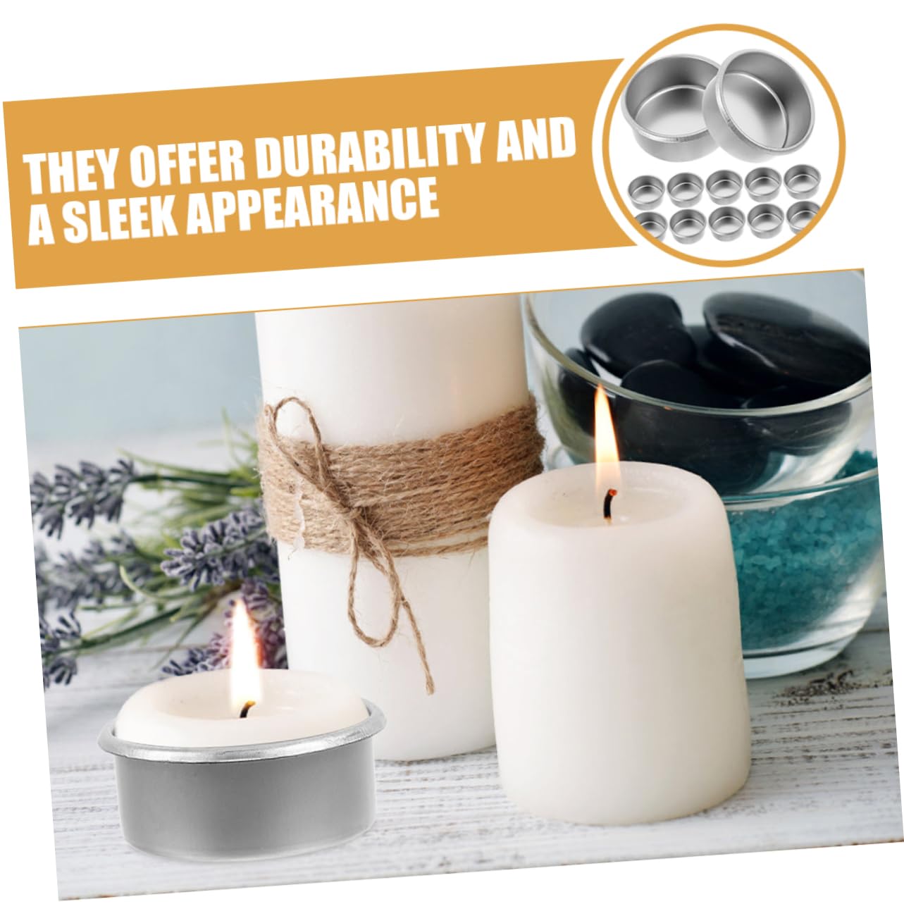 LALAFINA 15pcs Modern Minimalist Metal Candle Holder Cups DIY Tea Light Containers Essential Oil Warmer