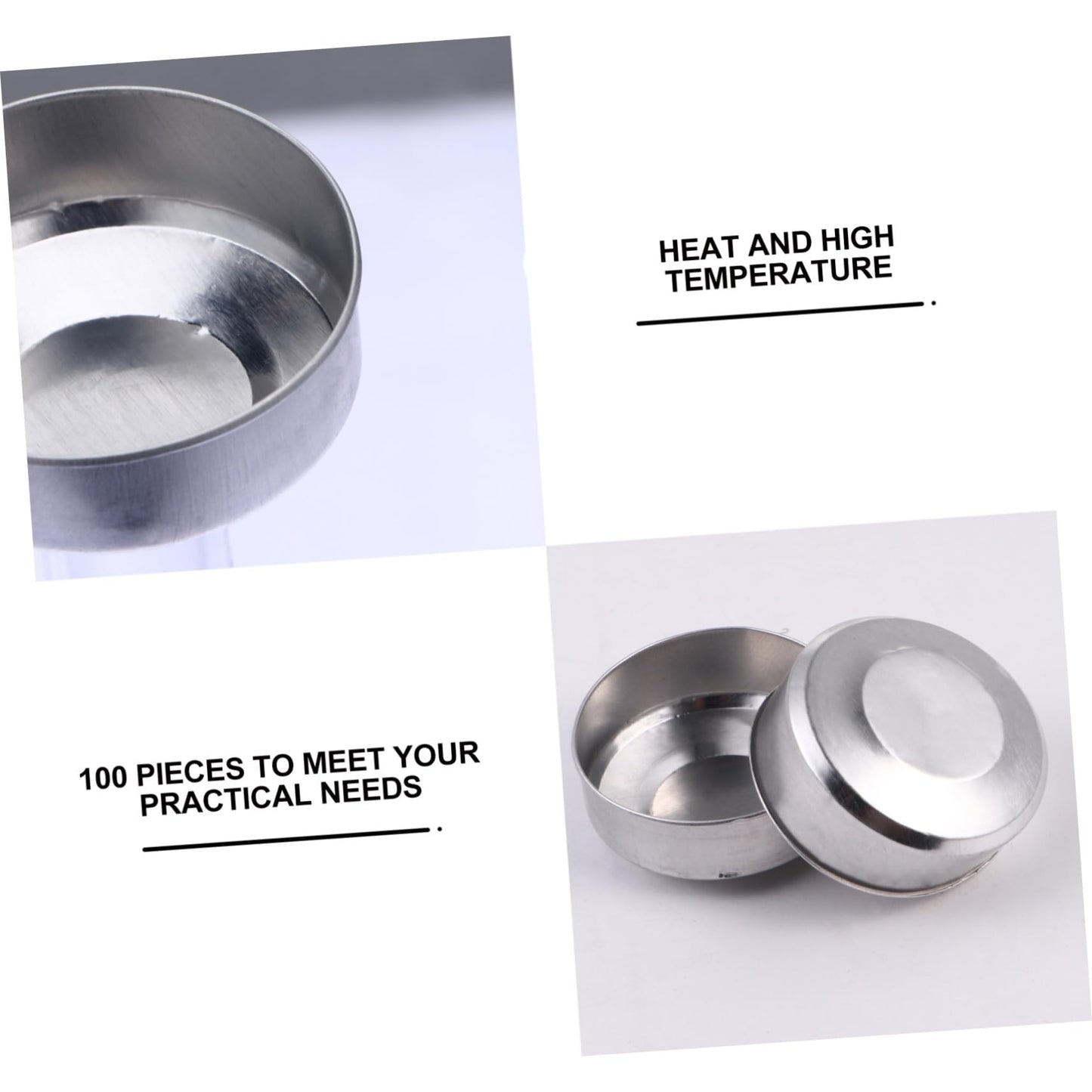 NUOBESTY 100pcs Aluminum Candle Box Tea Candle Tins Tealight Tin Holder Candel Make Model Small Candles Travel Tin Candles Tea Lights Aluminum Candle Holder Votive Tea Holder Travel Kit Cup