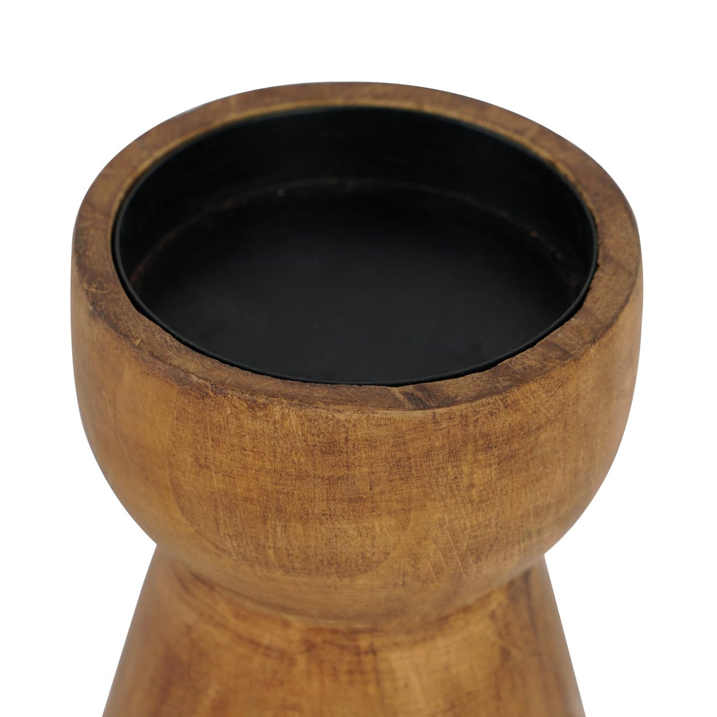 NIKKY HOME Farmhouse Wooden Candle Holders Set of 2, Rustic Solid Wood Pillar Candlesticks Pedestal, Fireplace Mantle Table Centerpiece Decor, Brown