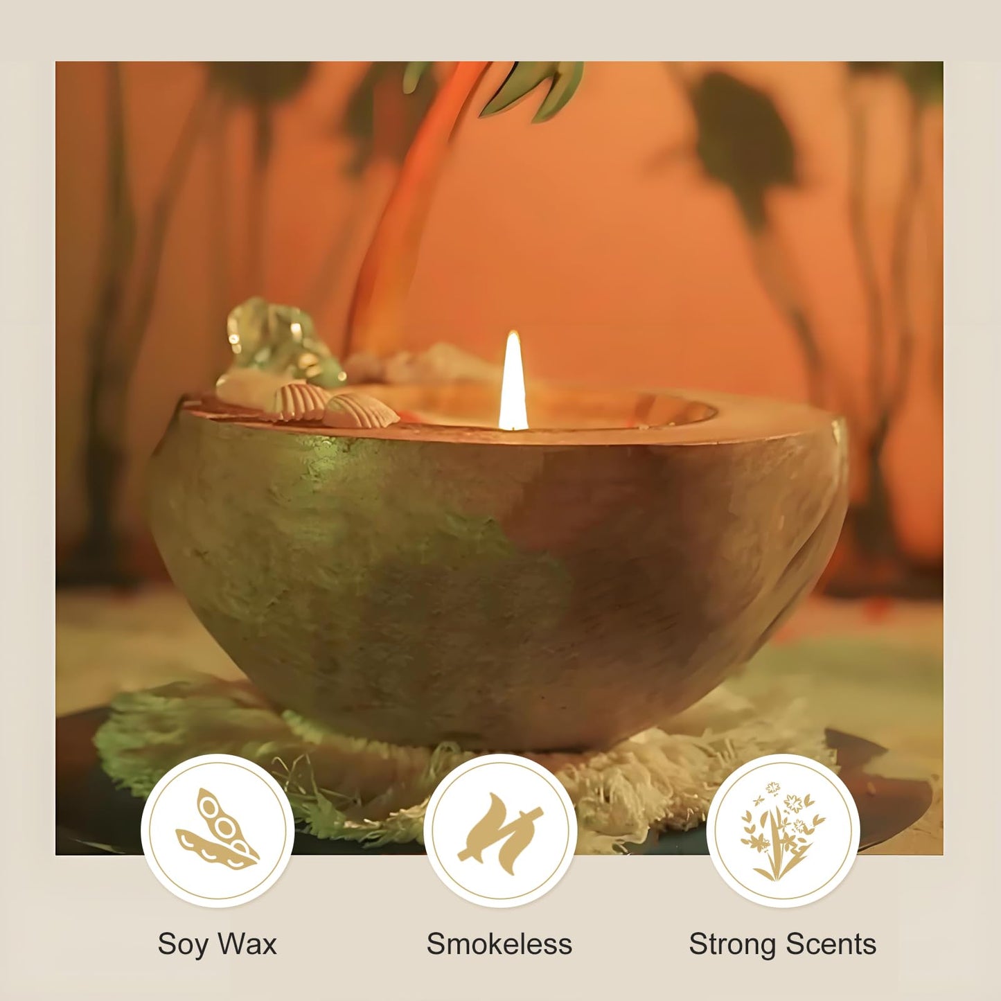 Berry Scent Soy Candle 6.35 Oz Single Wick Aromatherapy Candle Coconut Shell Candle Ideal for Creating a Welcoming Home Very Suitable for Decorating Rooms, It is an Ideal Choice for Giving Gifts