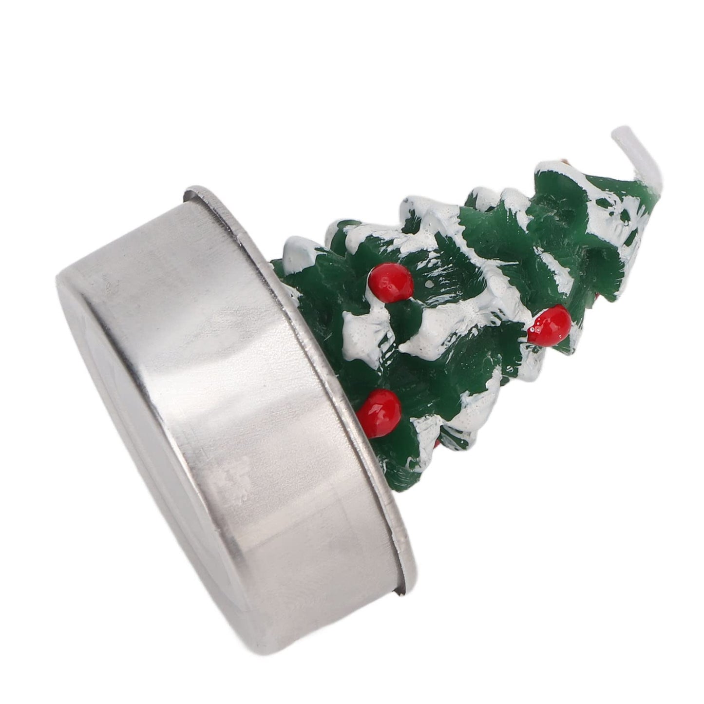 Srliya Christmas Tree Tealight Candles, Premium Paraffin Material, Long Burning Time, Cute Festive Design, 3pcs Tea Candle Holder, for Christmas Parties, Weddings