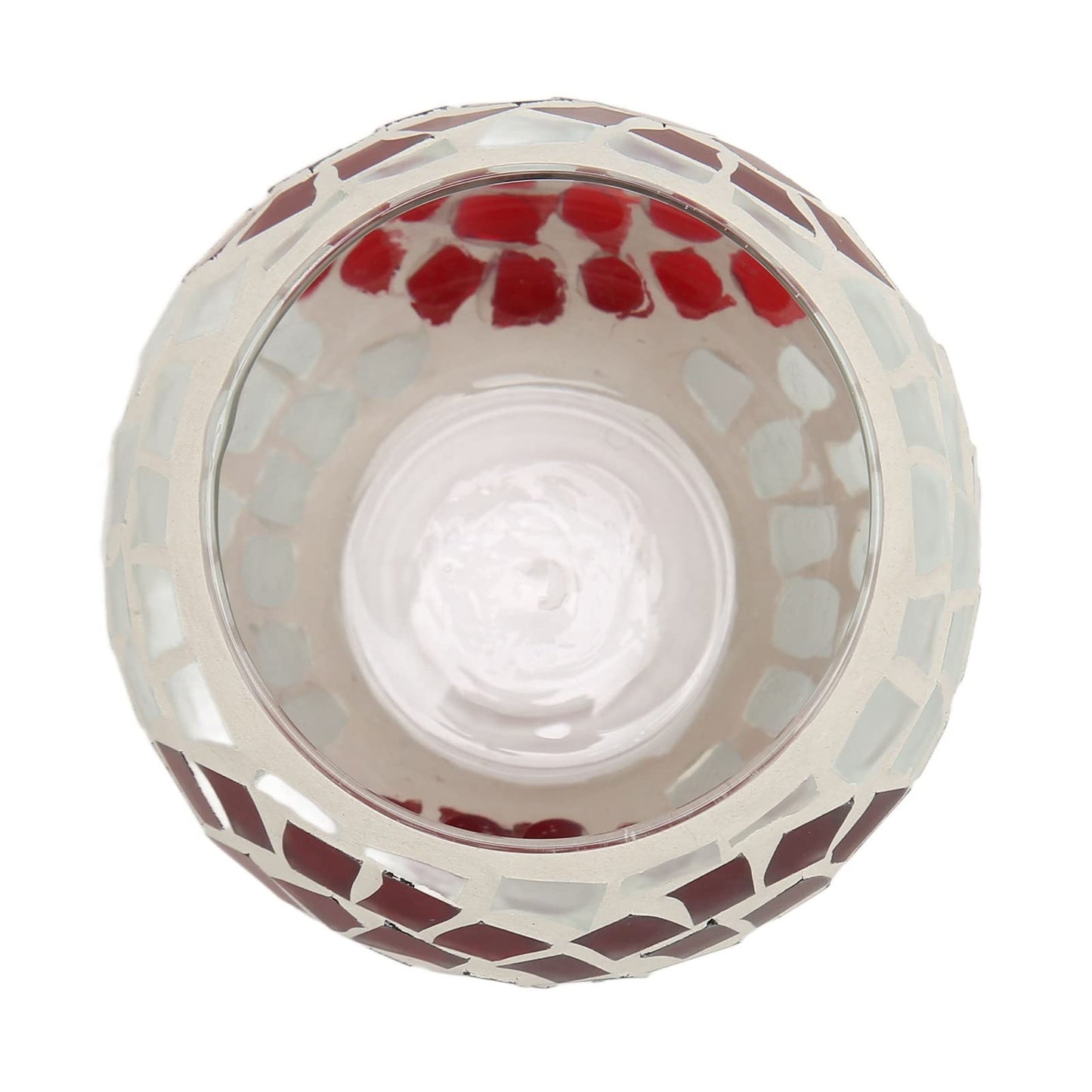 Mosaic Candle Holder, Hundreds of Small Glass Pieces Making Love Heart Pattern Delicate Mosaic Glass Tea Light Candle for Restaurants Bars