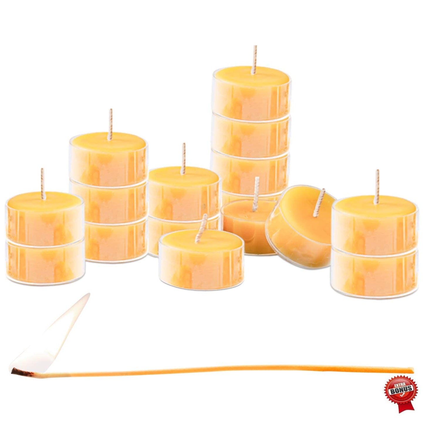 PURE PLANT HOME Honey Scented Beeswax Candles, 100% Pure Natural Refined with Chemical Free Cotton Wick, 10 DRIPLESS Candles, Made in USA