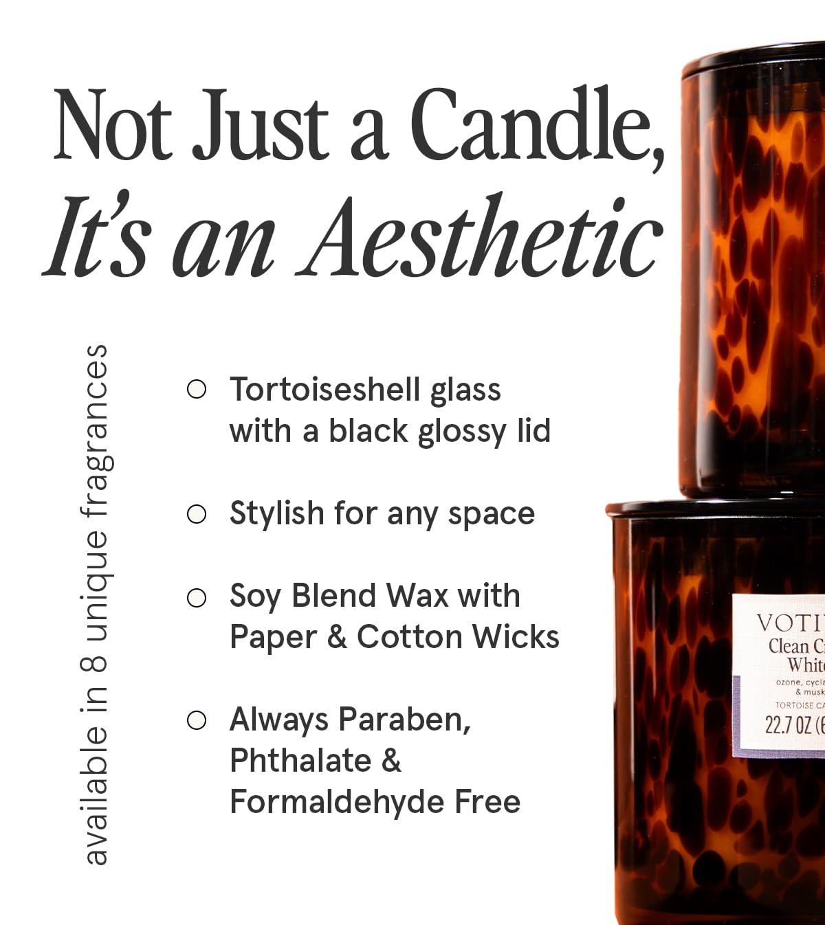 Votivo Honeysuckle Tortoise Scented Candle | 22.7 oz Soy Wax Blend | Floral Scent | Decorative Home Decor Tortoiseshell Pattern | 100 Hour Burn Time