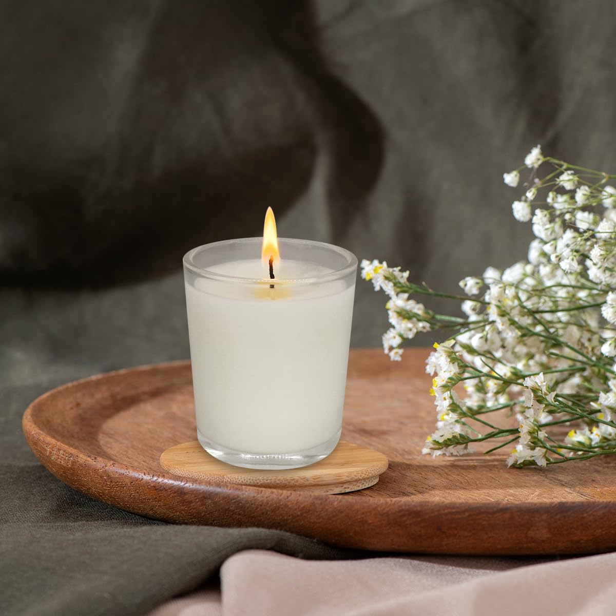 72 Pack White Unscented Clear Glass Filled Votive Candles, Hand Poured Wax Candle Ideal Gifts for Aromatherapy Spa Weddings Birthdays Holidays Party