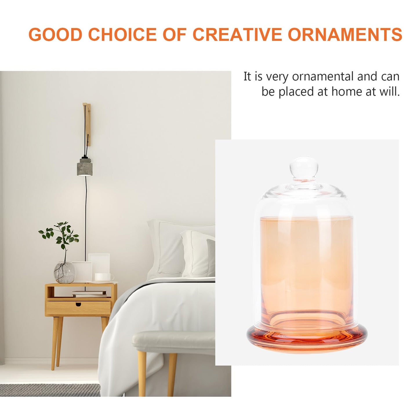 HEALEEP Amber Glass Candle Jar and Romantic Candlestick Holder Medium Size Wax Vase for Wedding Party Home Decor Centerpiece