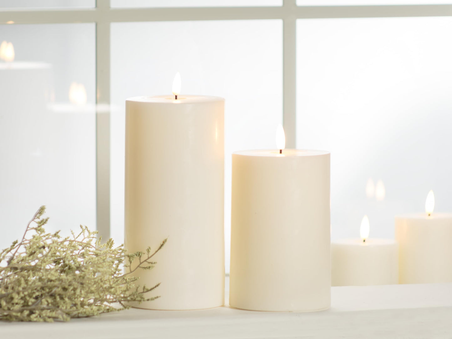 Abbott Collection Wax LED Flameless Pillar Candle - Sand (2x4 H)