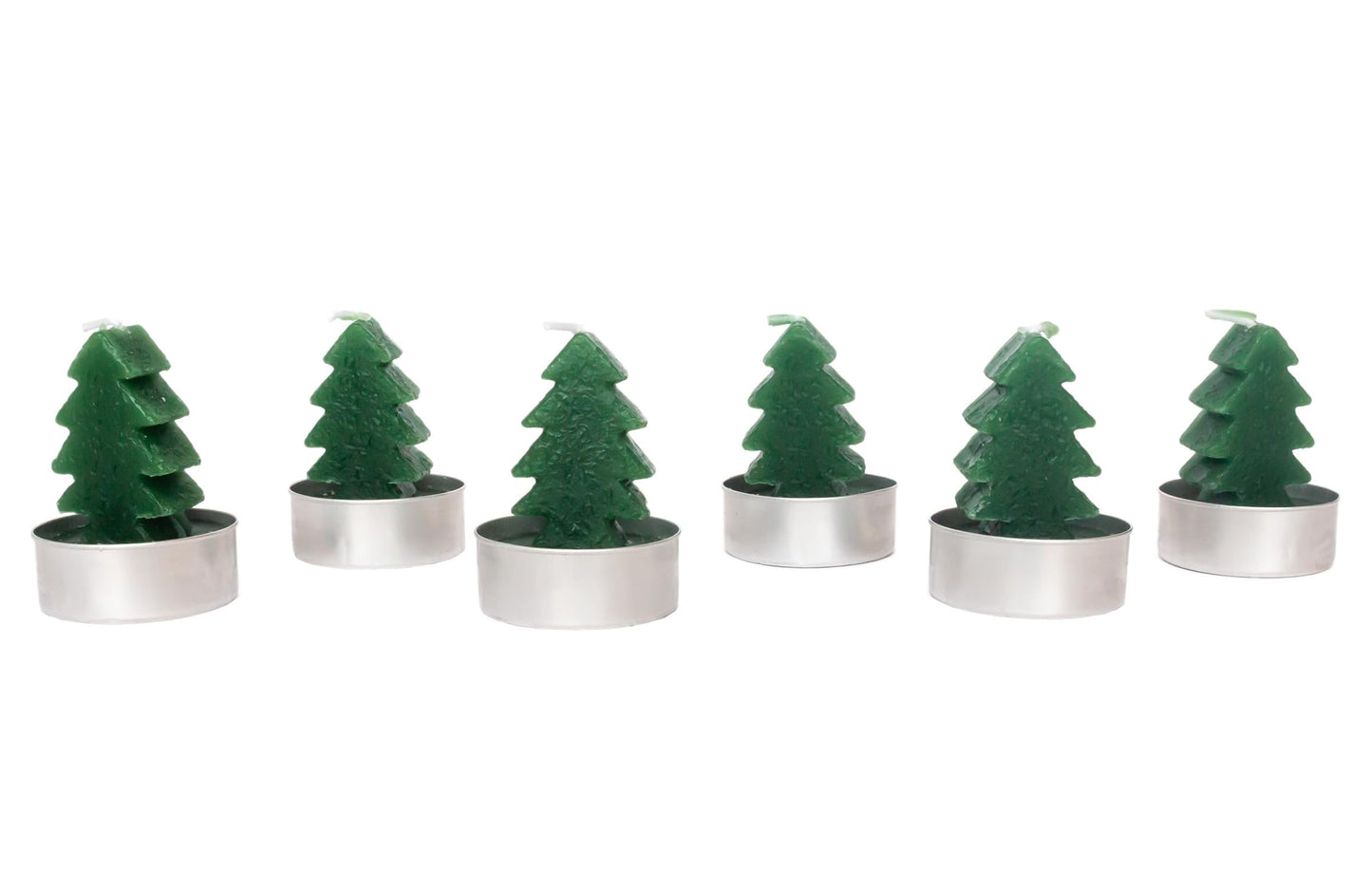 Boston International Christmas Boxed Tealight Candles Winter Holiday Decorations, Set of 6, Green Trees