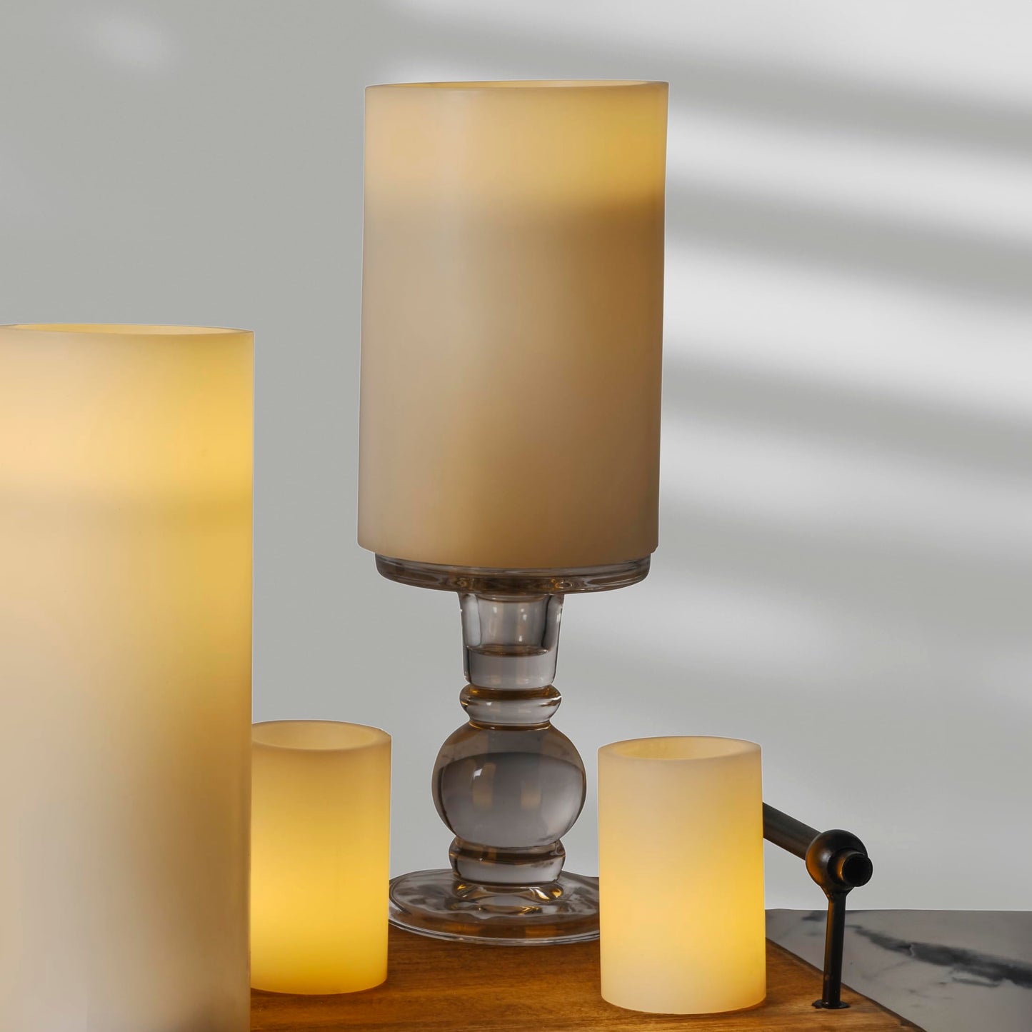 Mikasa 4x6 Inch White LED Pillar Candle with Flickering Flame - Real Wax Battery Operated Candle with Timer, Flameless Candle for Home Decor, Weddings, Holidays and Seasonal Displays