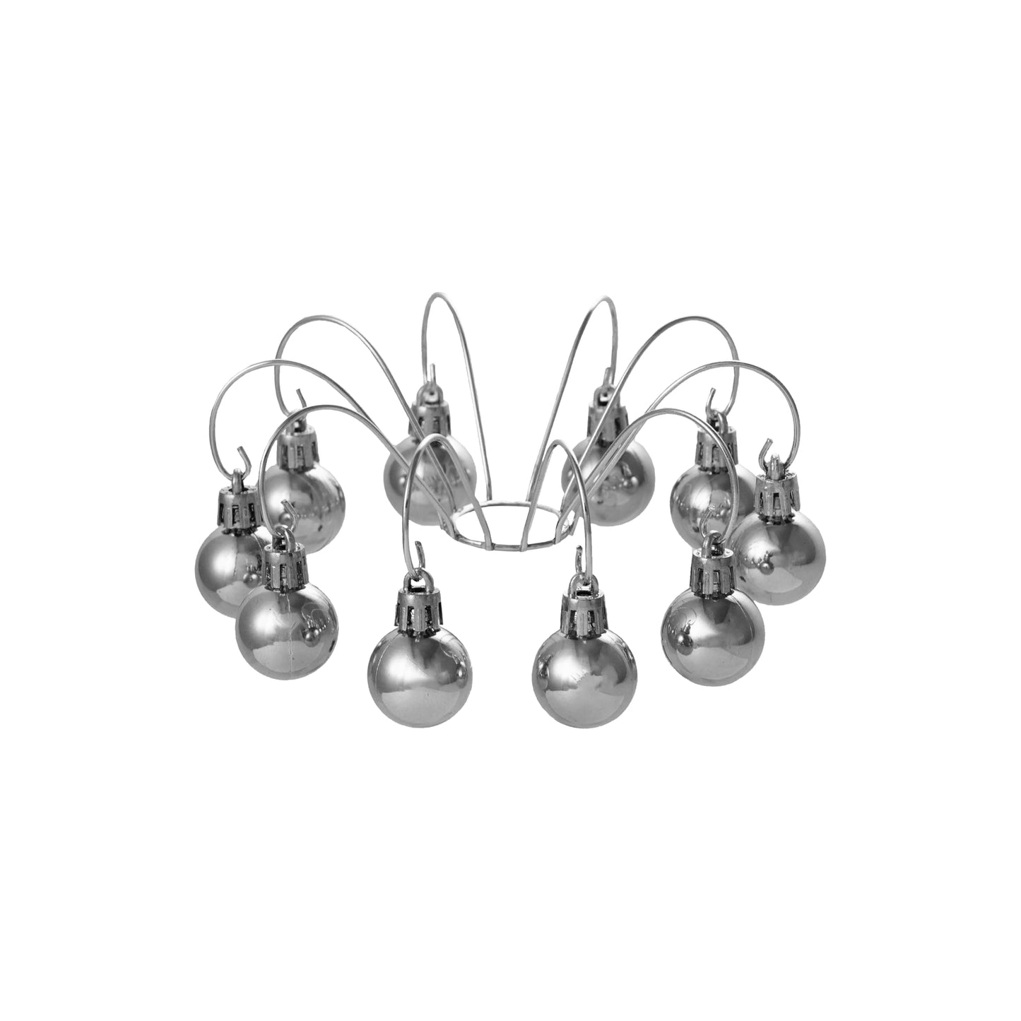 Creative Co-Op Metal Candle Bobeche with Dangling Ornaments, Silver Finish