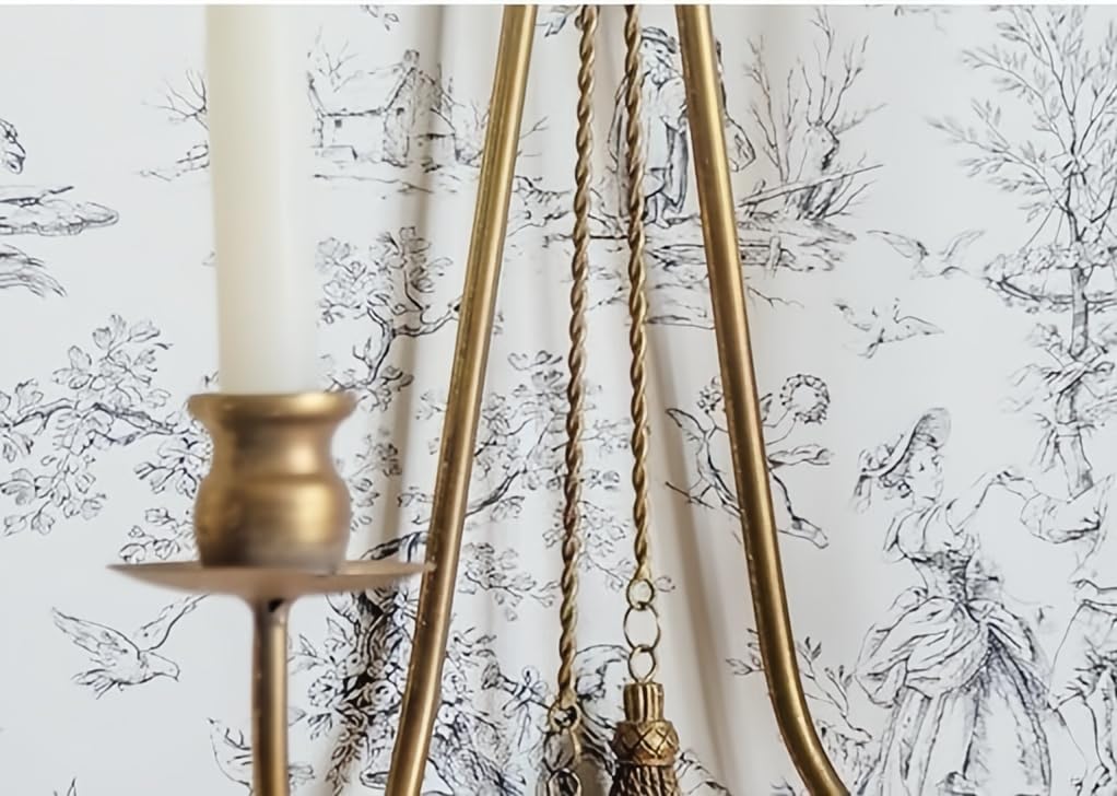 TerkCo Long Gold Wall Candle Sconces Wall Decor Set of 2,Metal Antique Wall Mounted Candleholders, Wall Decoration for Living Room,Dining Room, Bedroom (No Candle)(Gold 3)