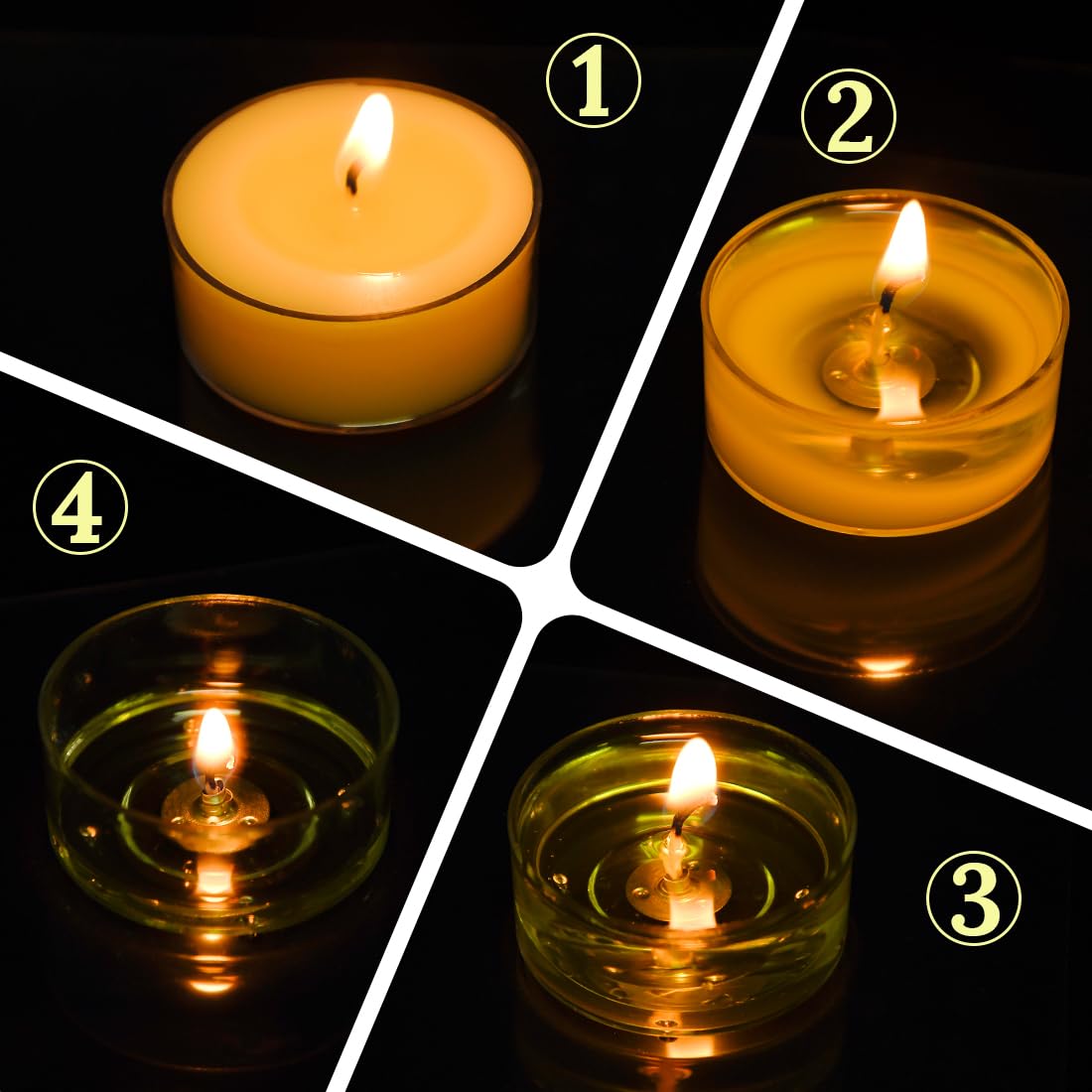 Natural Citronella Tea Light Candles, Tiny Soy Wax Aromatherapy Citronella Tealights Set of 12-4 Hours Burning - Great Gift for Summer Outdoors Home Garden Patio Balcony