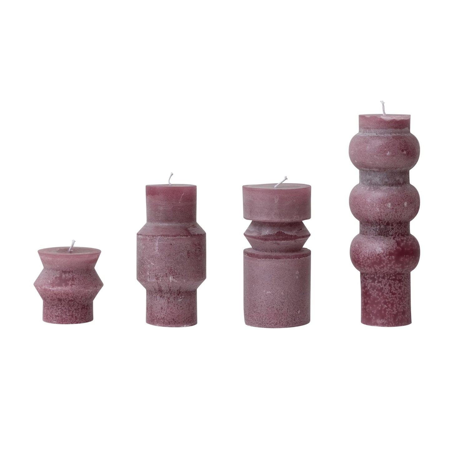 Creative Co-Op Unscented Totem Pillar, Pinot Candles, 3" L x 3" W x 6" H, Purple (Pack of 2)