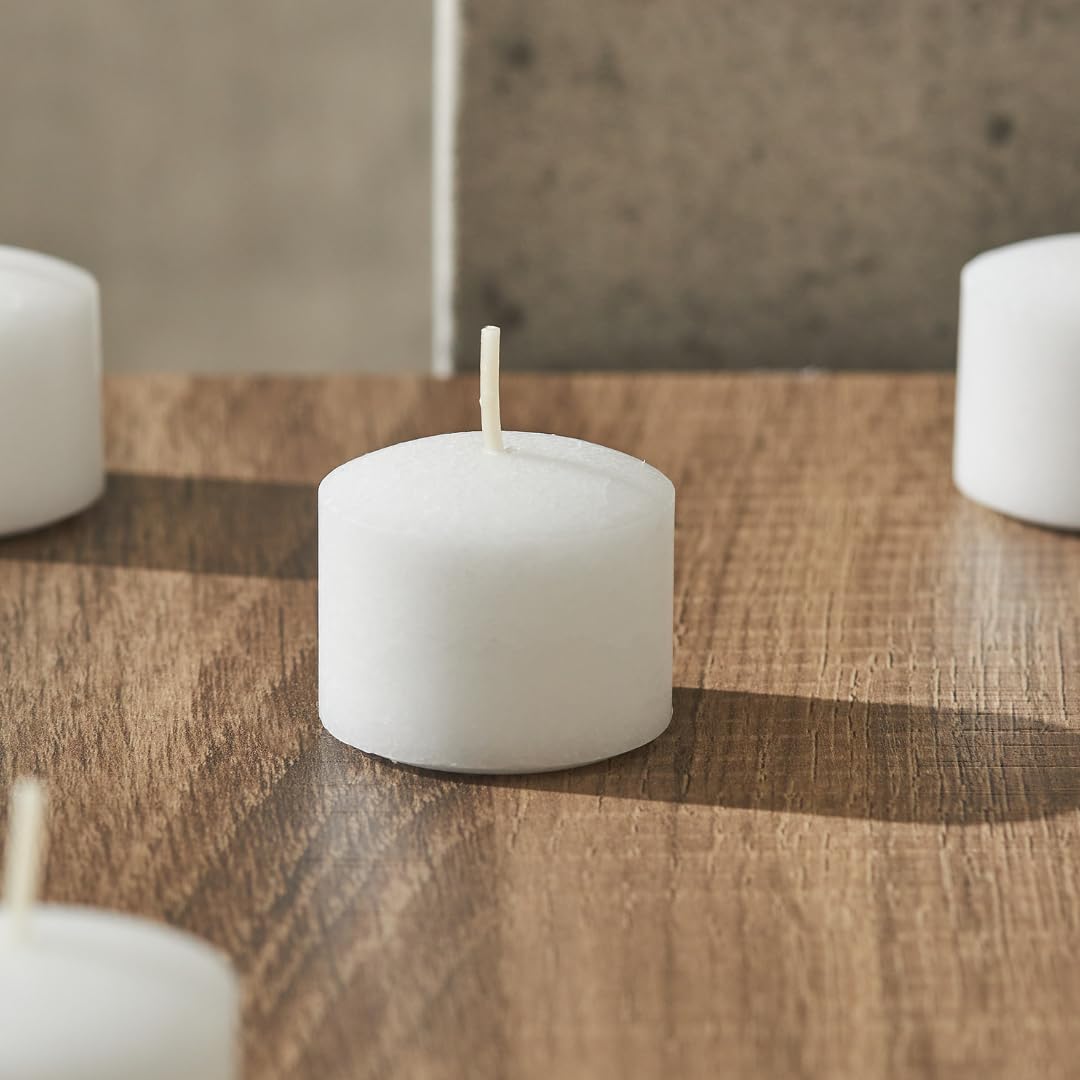 Simply Soson Votive Candles Bulk, 24 White Votive Candles, 10 Hours Burn time, Small Candle, Unscented Candle, Votives for Wedding, Birthday, Holiday & Home Decor