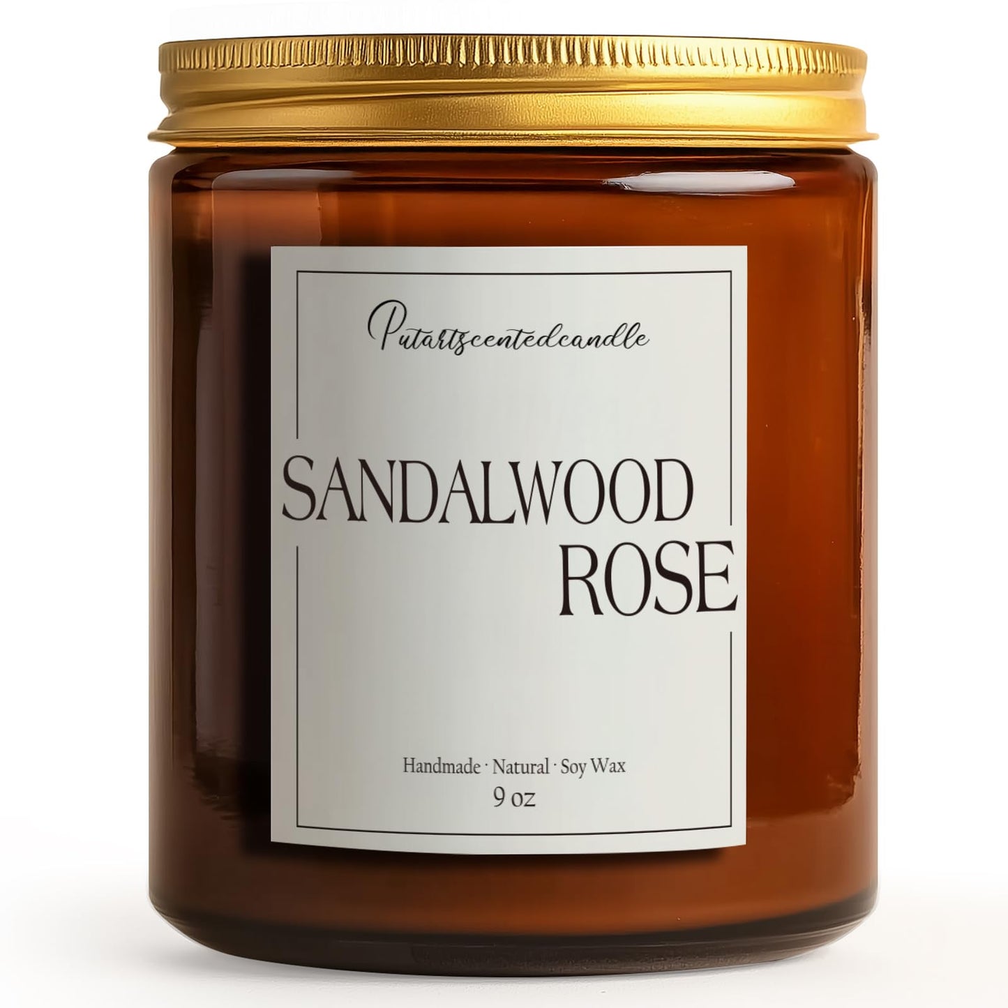 Putart Sandalwood & Rose Scented Candles for Home, Natural Soy Wax Aromatherapy Santal Rose Candle Gifts for Men & Women, Highly Scented & Long Lasting Non Toxic Jar Candle for Stress Relief (9oz)