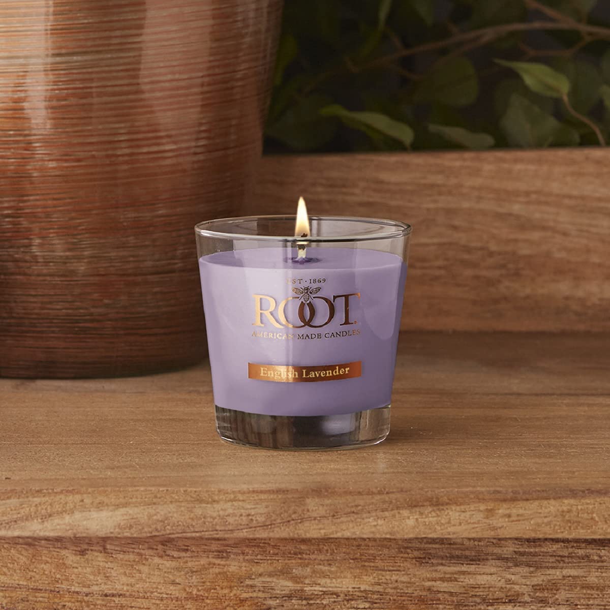Root Candles Scented Candles Honeycomb Veriglass Premium Handcrafted Beeswax Blend Candle, Small, English Lavender