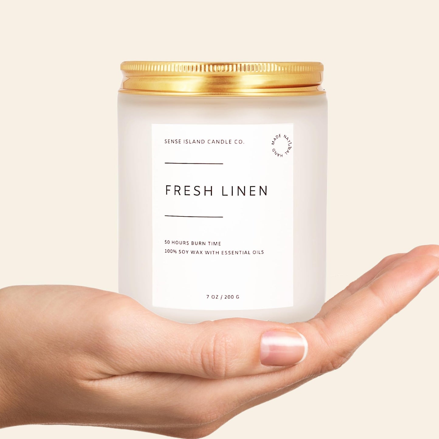 Fresh Linen Scented Candle for Home Scented 50+ Hrs Long Lasting100% Natural Soy Wax Clean Linen | Candle Gifts for Women Men Highly Scented House Warming Gifts