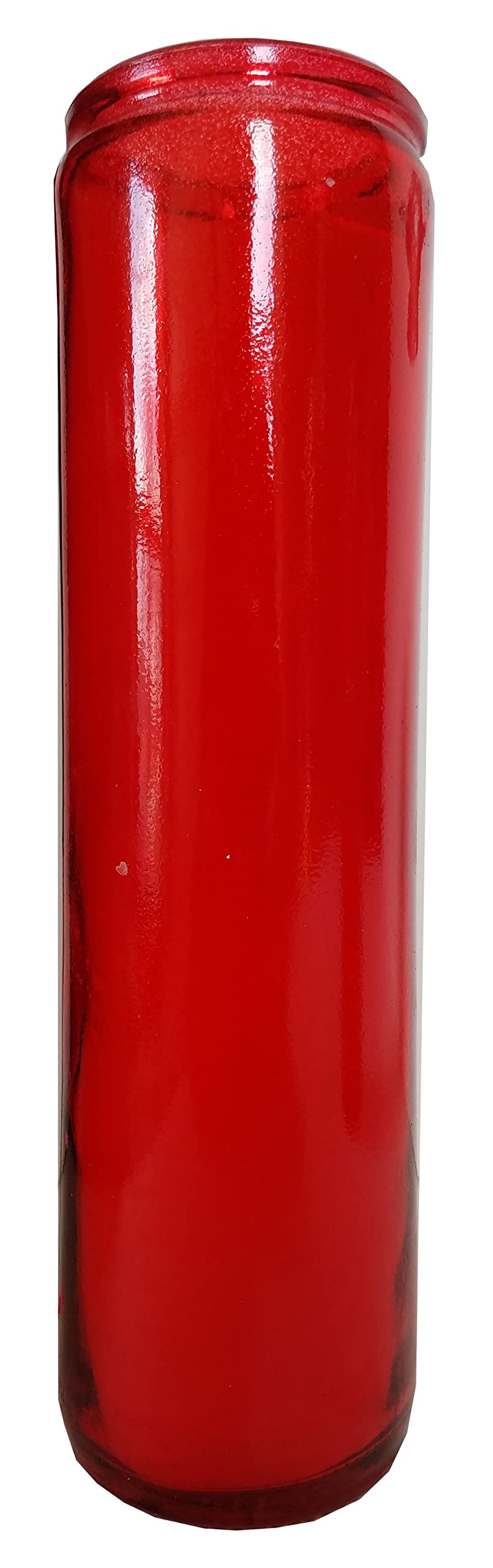 Red Colored Glass Pillar Candle