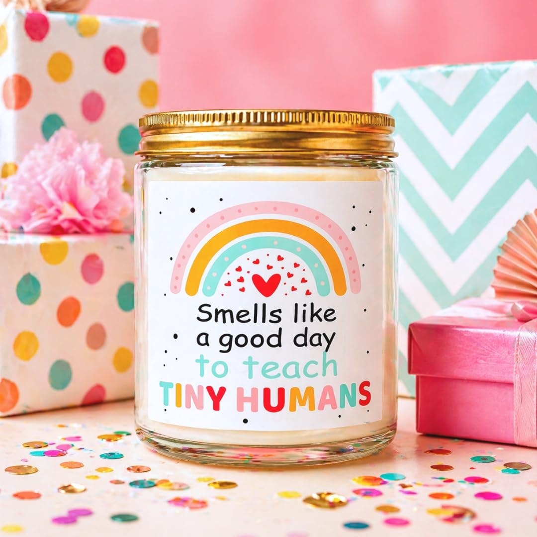 Kindergarten Teacher Gifts, Thoughtful Kindergarten Teacher Appreciation Gifts, Vanilla Soy Candle, Relaxing Preschool Teachers and Elementary Teachers Thank You Gift for End‑of‑Year Teacher Week