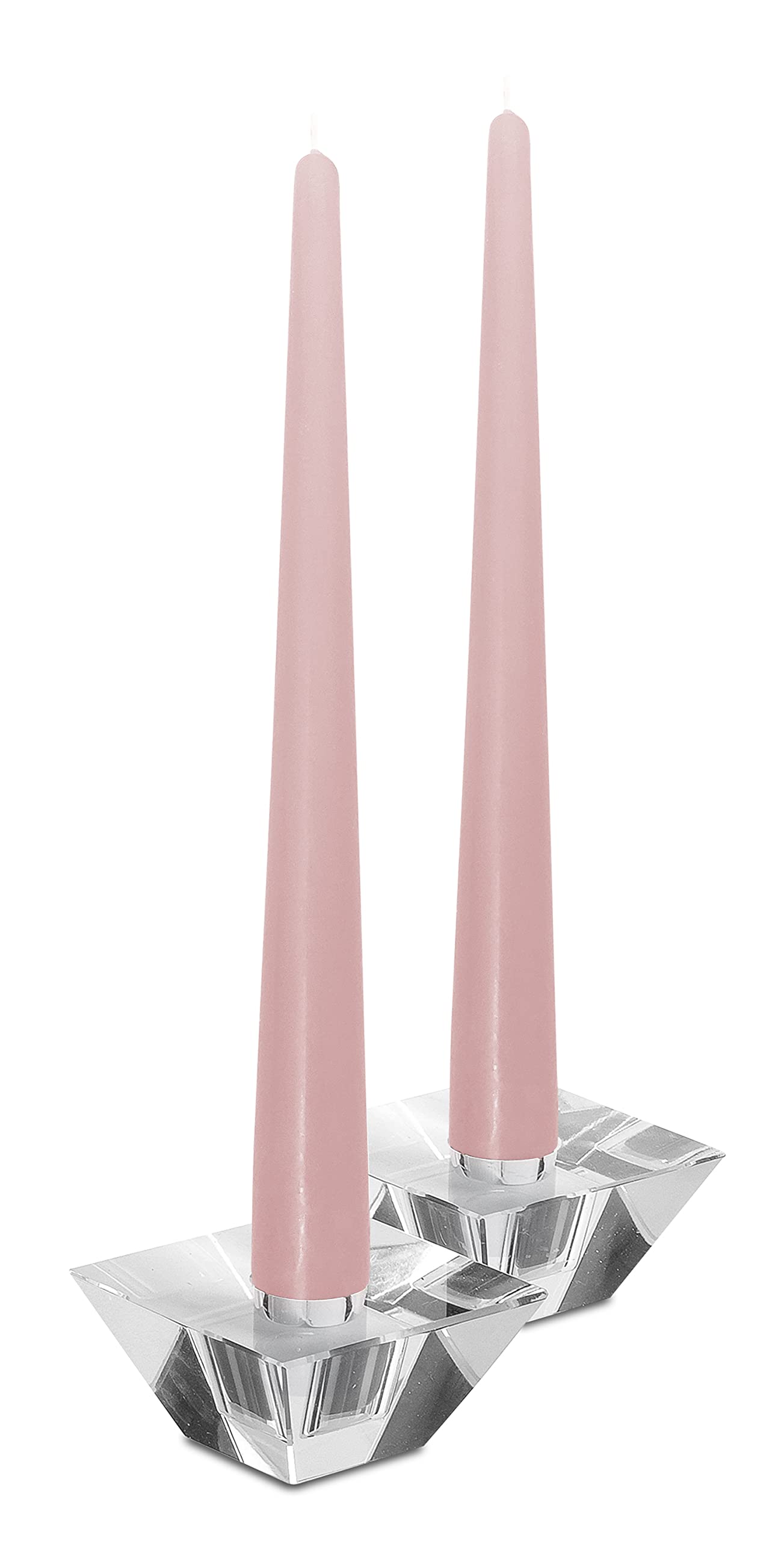 Hyoola Tall Taper Candles Bulk - 10 Inch Light Pink Unscented Dripless Taper Candles - 8 Hour Burn Time - 96 Pack