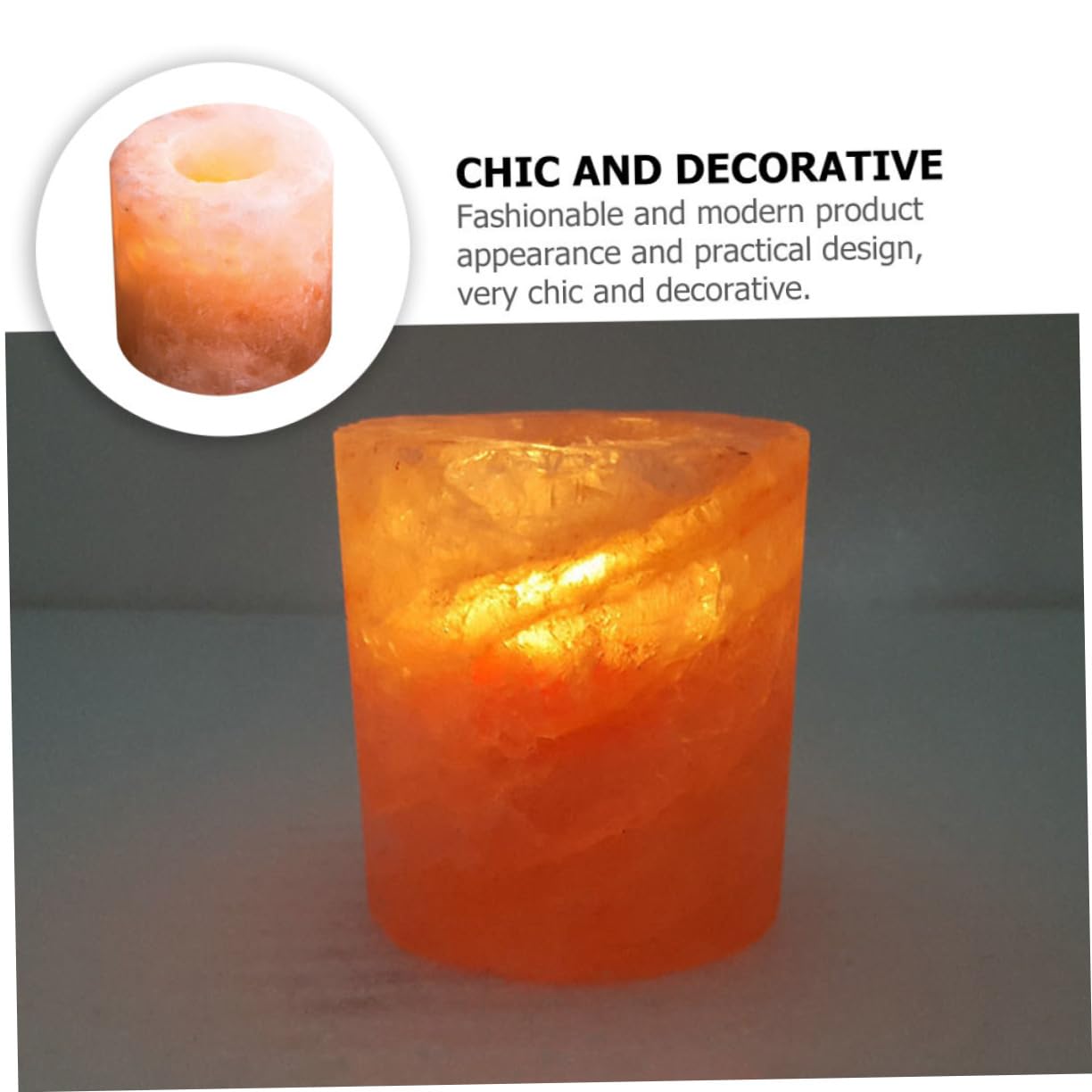 Amosfun Himalayan Salt Candle Holder Decorative Tealight Stand for Table Yoga Meditation and Home Decor Cozy Atmosphere for Events and Relaxation