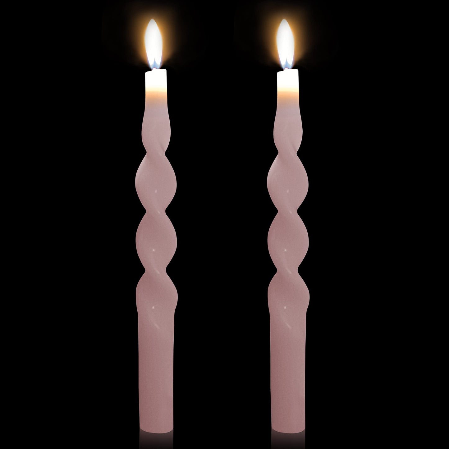 10 Inch Taper Candles Twisted Candlesticks Unscented Handmade 2 Pack Smokeless Taper Candles Dinner Table Candles for Wedding Yoga Celebration(Peach Pink)