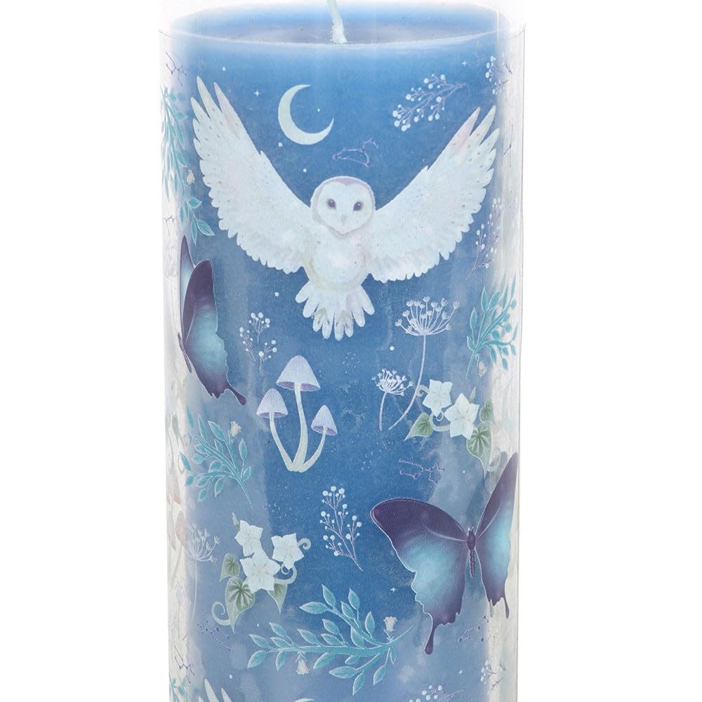 Lavender Scented Tube Candle with Mystical Forest Design – 50-Hour Burn Time, Repurposeable Glass Jar for Flowers – Calming Fragrance & Magical Decor for Any Room