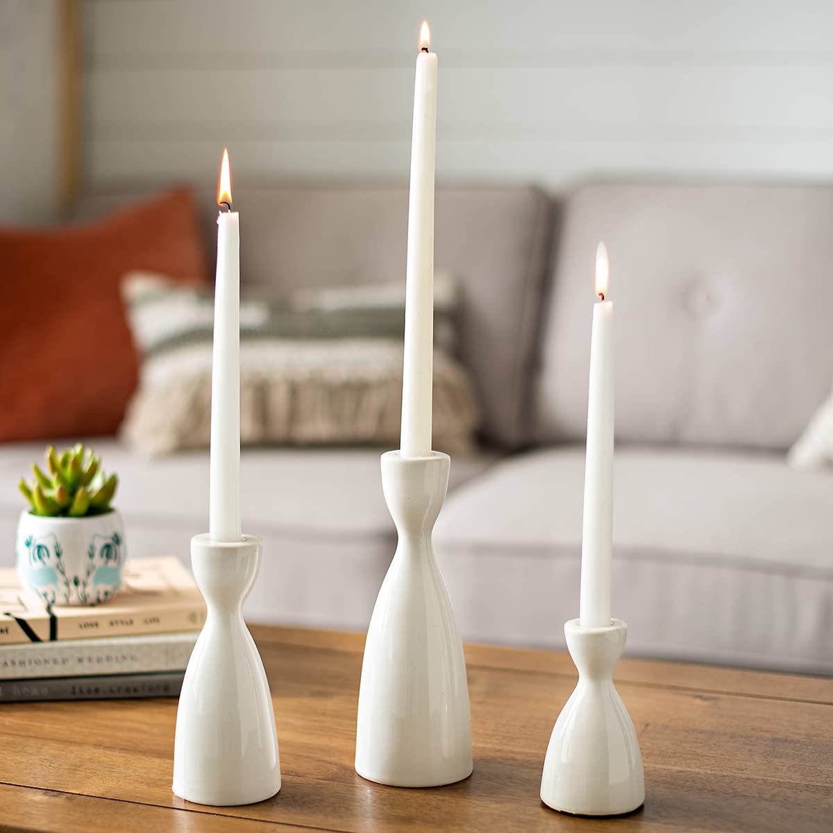 20 Pcs White Taper Candles for Home Decoration, 10×7/8 Inch Thin Candlesticks, Great for Wedding Dinner Party and Emergency