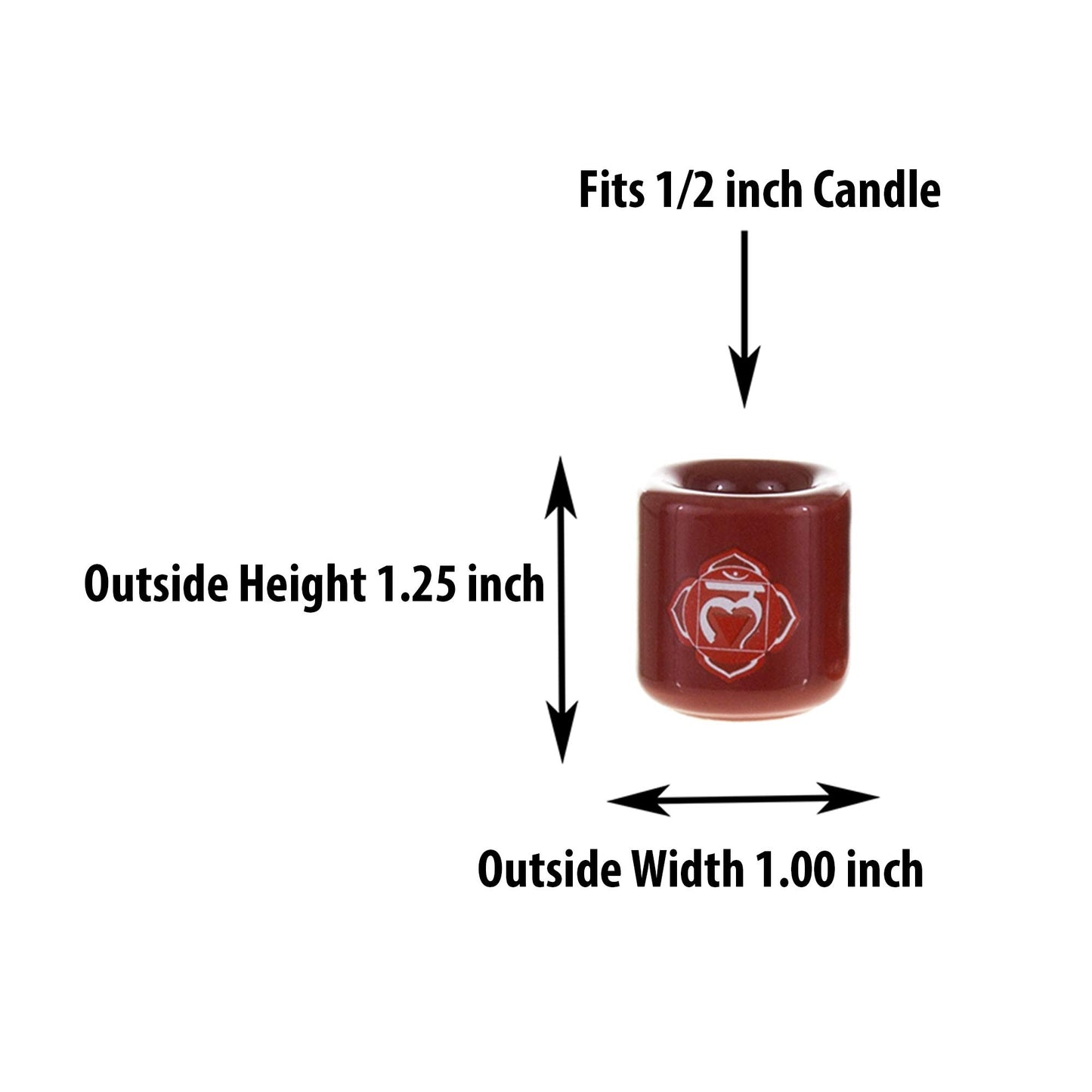Mega Candles 7 pcs Ceramic 1/2 Inch Diameter Chakra Chime Ritual Spirtual Energy Spell Candle Holders - Assorted Colors