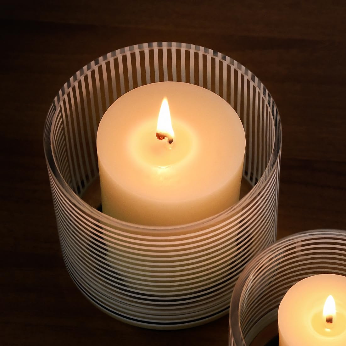 JONERAY Beeswax Pillar Candles 3x4 Inch, Pure Natural Beeswax Candles - Unscented, 40 Hour Burn Time,Hand-Poured (Ivory)