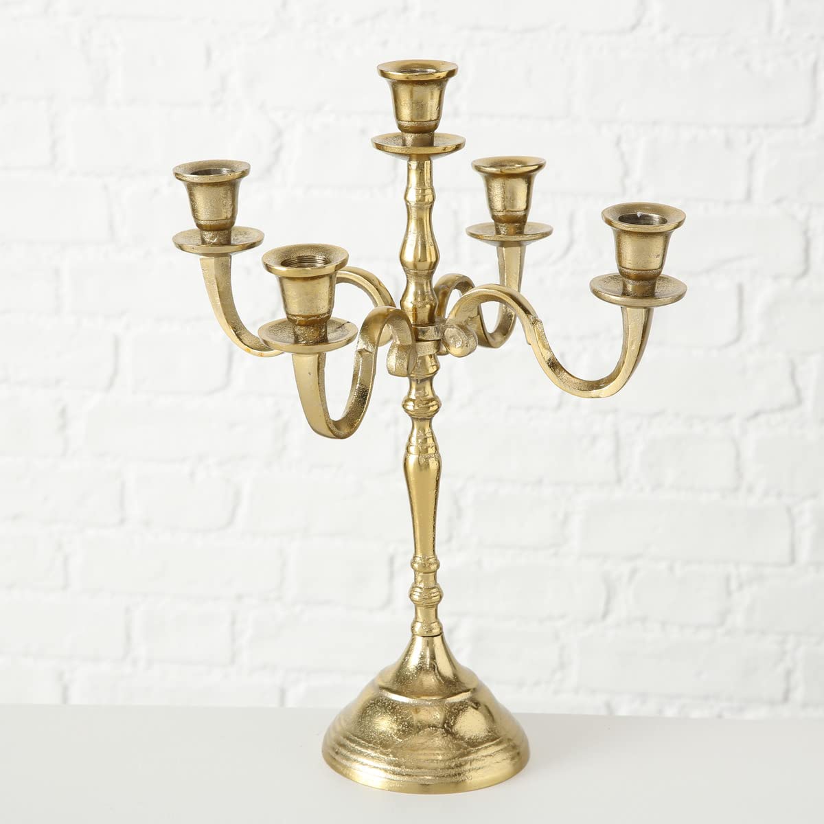 Boltze Victoria 6697800 Candle Holder Metal Silver Decorative Dining Table Chest of Drawers Elegant Design Without Candles