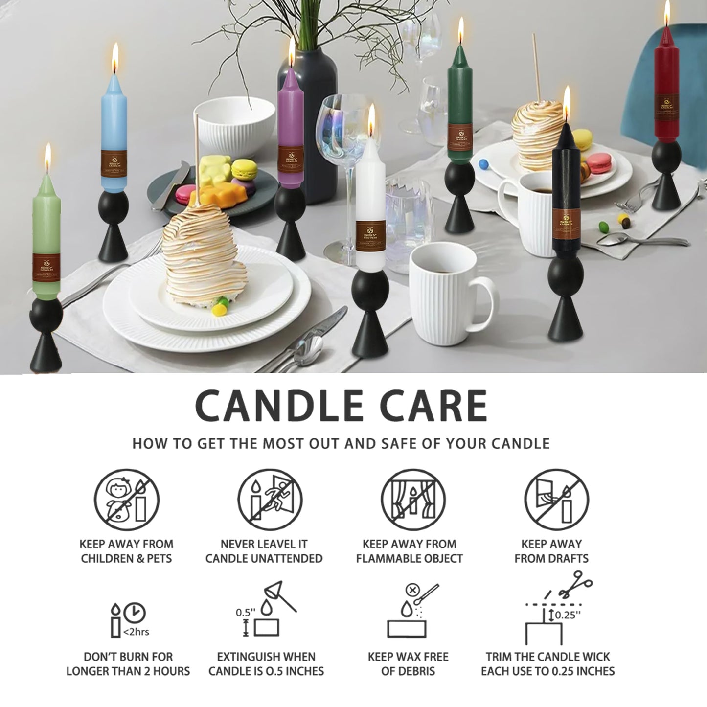 Gedengni Candlesticks Short Taper Candle,4pcs Dark Green Candle Sticks 5 Inch Unscented Tapered Candle for Home Décor Weddings Holiday Women Gifts,7D4PC-DARKGREEN